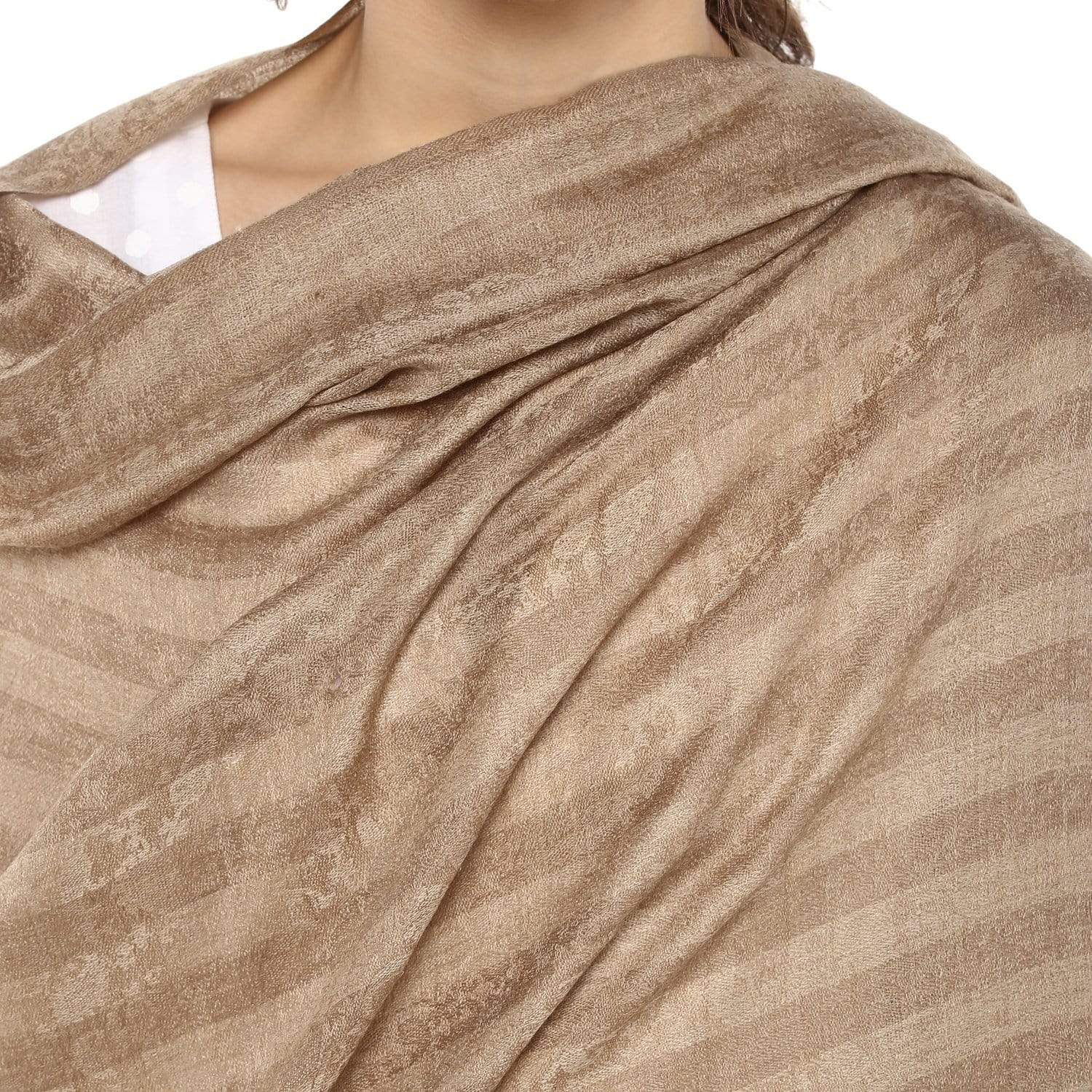 Pashtush Store Shawl Pashtush Womens Checkered Self Shawl, in Extra Soft Fine Wool, Large Size