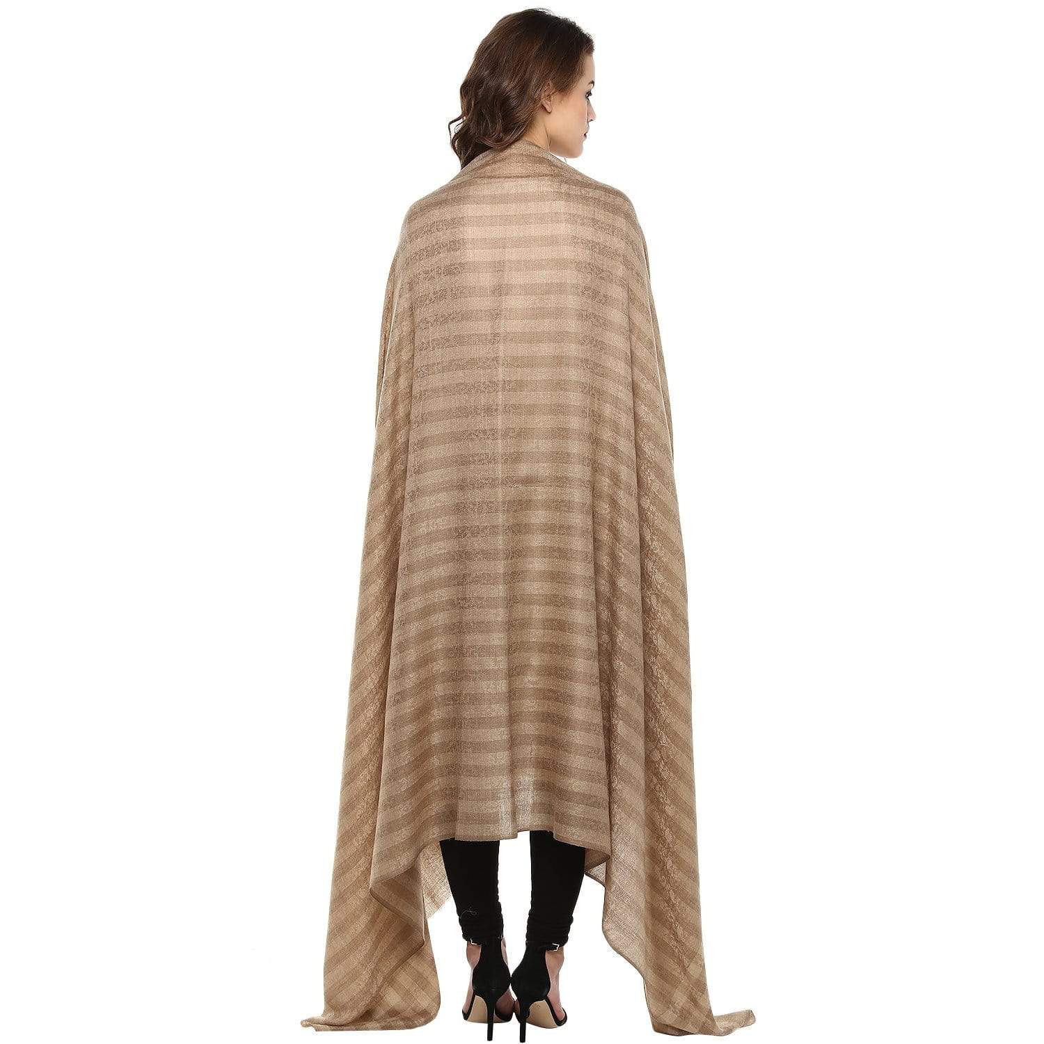 Pashtush Store Shawl Pashtush Womens Checkered Self Shawl, in Extra Soft Fine Wool, Large Size