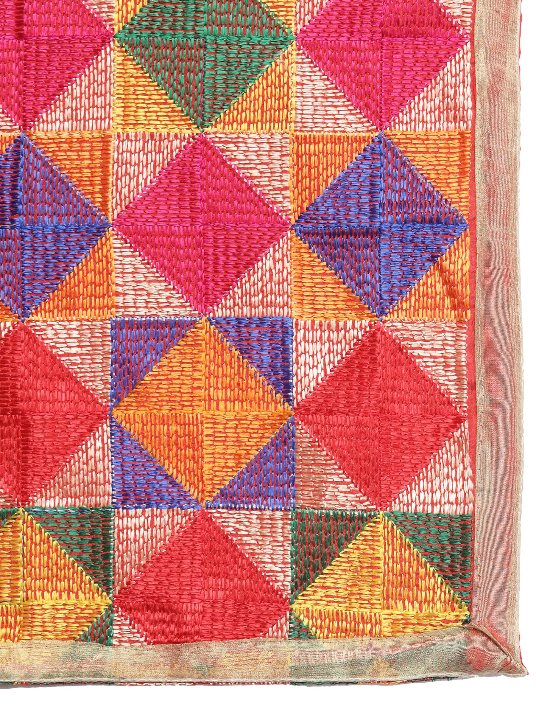Pashtush India 114x228 Pashtush Womens Chiffon Dupatta with Multicoloured Embroidery, Phulkari