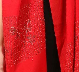 Pashtush India Stole Pashtush Womens Crystal Swaroskovi Embellished Scarf, Stole, (Red)