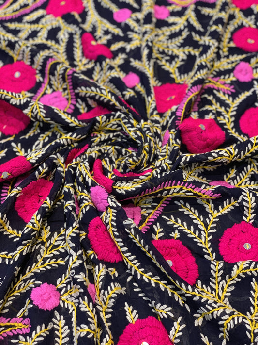 Pashtush Shawl Store Dupatta Pashtush Womens Dupatta, 100% Hand Embroidered Needlework Work, Free Size, Multi-coloured
