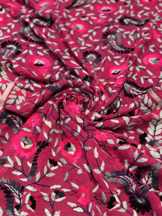 Pashtush Shawl Store Dupatta Pashtush Womens Dupatta, 100% Hand Embroidered Needlework Work, Free Size, Multi-coloured
