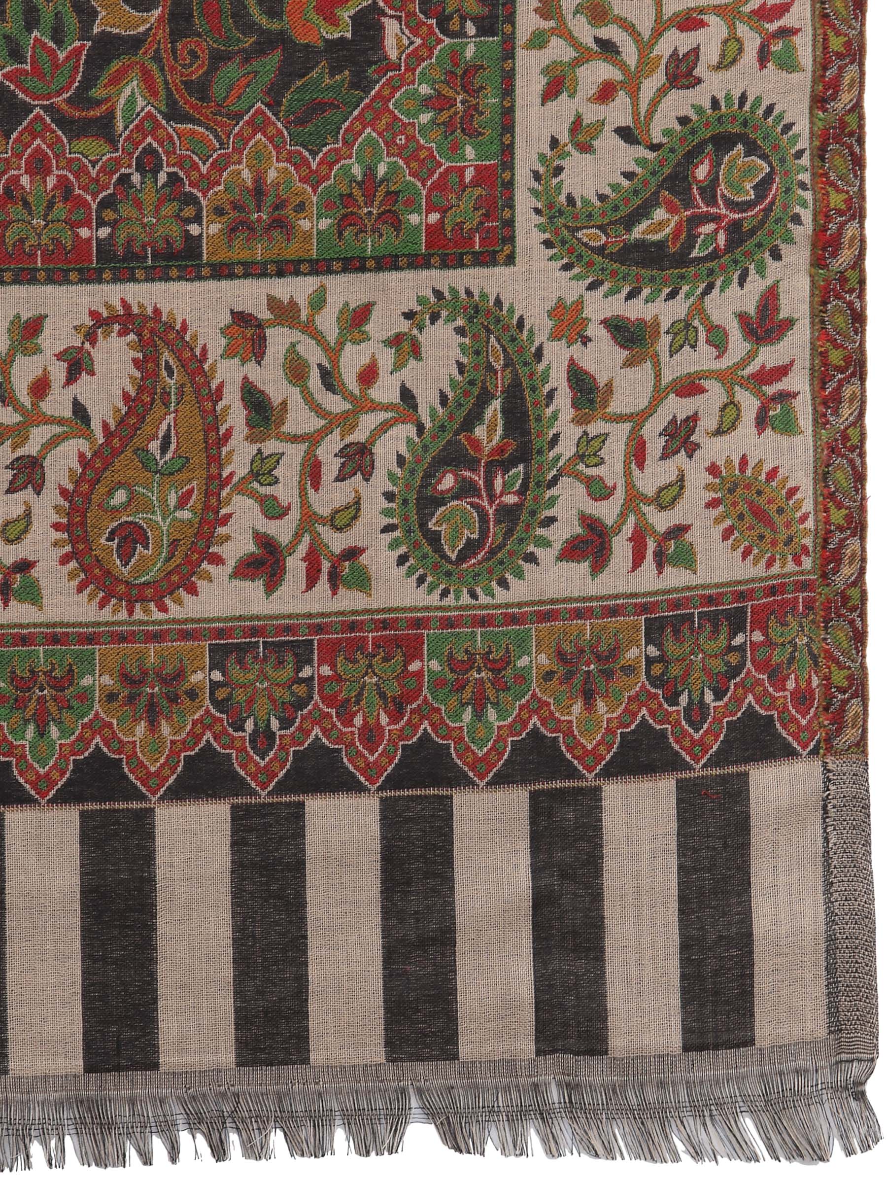 Pashtush India 100x200 Pashtush Womens Ethnic Shawl, Faux Pashmina, Soft and Warm, Beige
