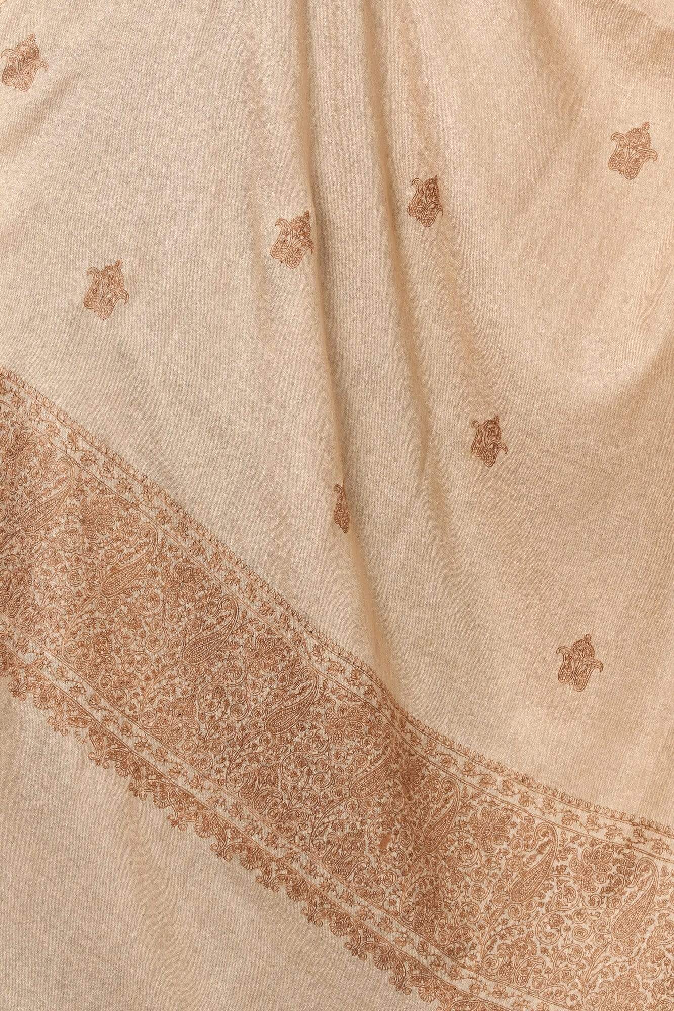 Pashtush India Shawl Pashtush Womens, Extra fine Palla Embroidery Shawl, with Tone on Tone Needlework, Kashmiri Wool Design, Soft and Extra fine