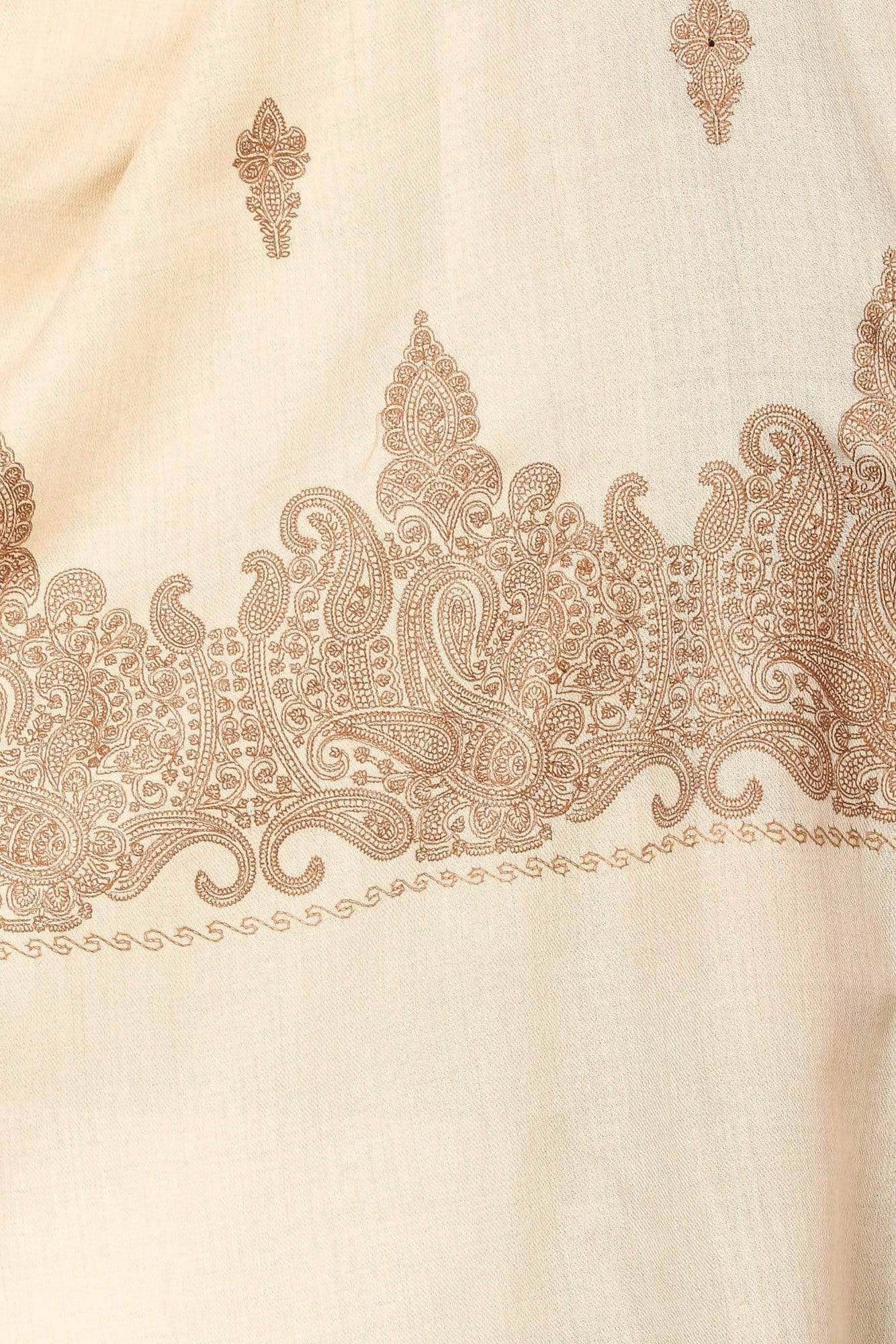 Pashtush India Shawl Pashtush Womens, Extra fine Palla Embroidery Shawl, with Tone on Tone Needlework, Kashmiri Wool Design, Soft and Extra fine