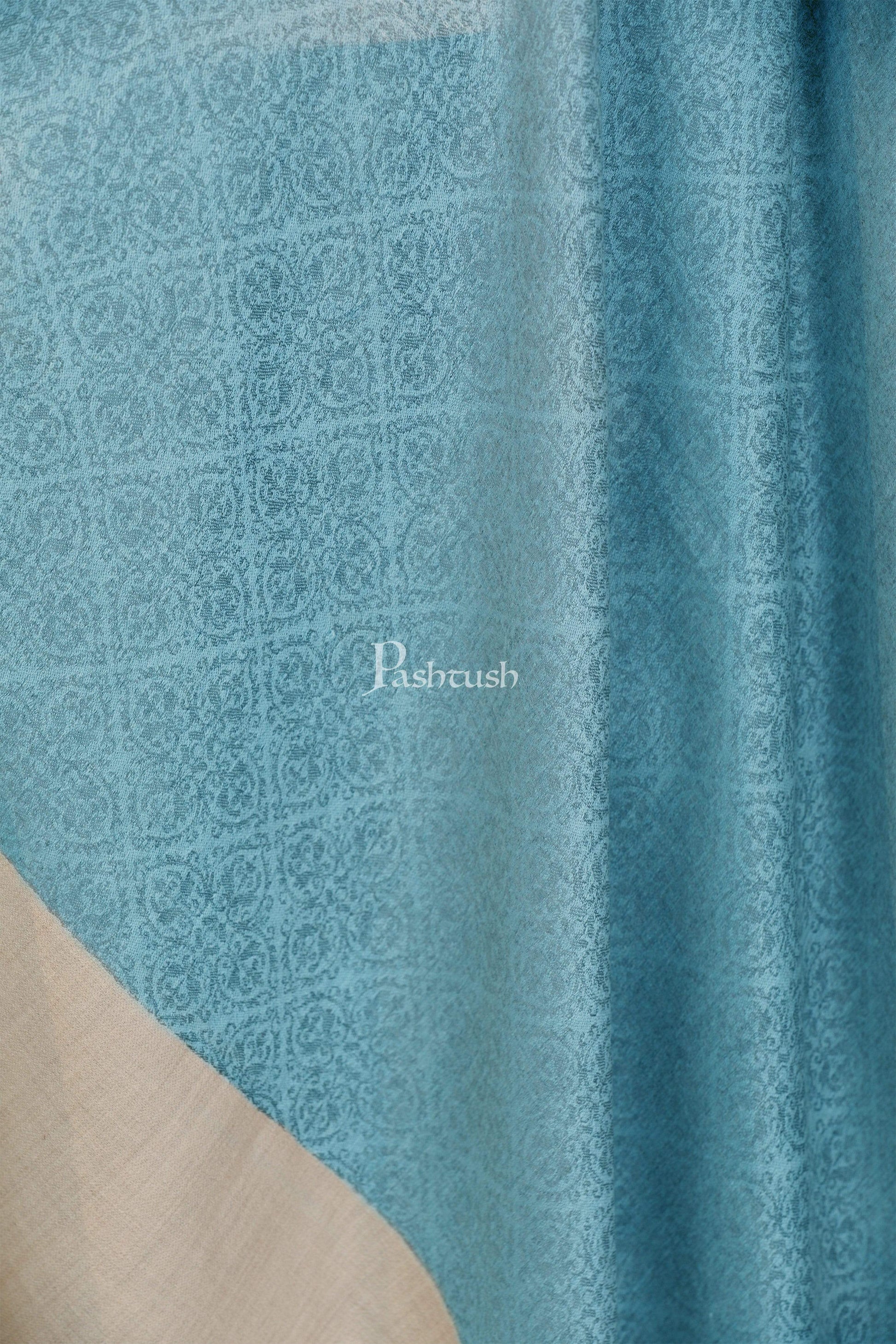 Pashtush India 114x228 Pashtush Womens Extra Fine Wool Shawl, Jacquard, Soft, Warm and Ultra Light Weight