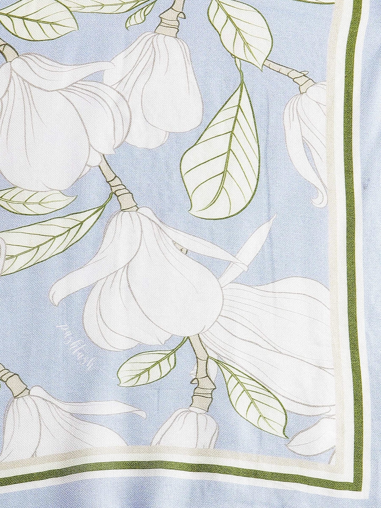Pashtush India 70x200 Pashtush Womens Extra Soft Bamboo Scarf, Printed Delicate Florals, Alice Blue
