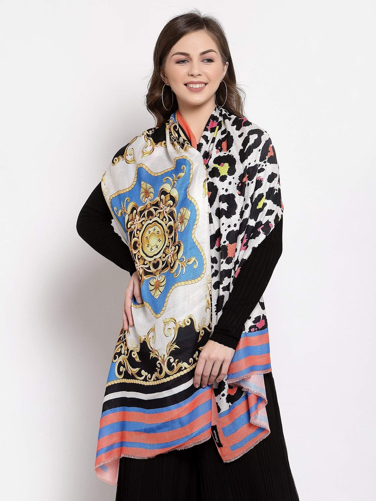Pashtush India 70x200 Pashtush Womens Extra Soft, Printed Bamboo Scarf
