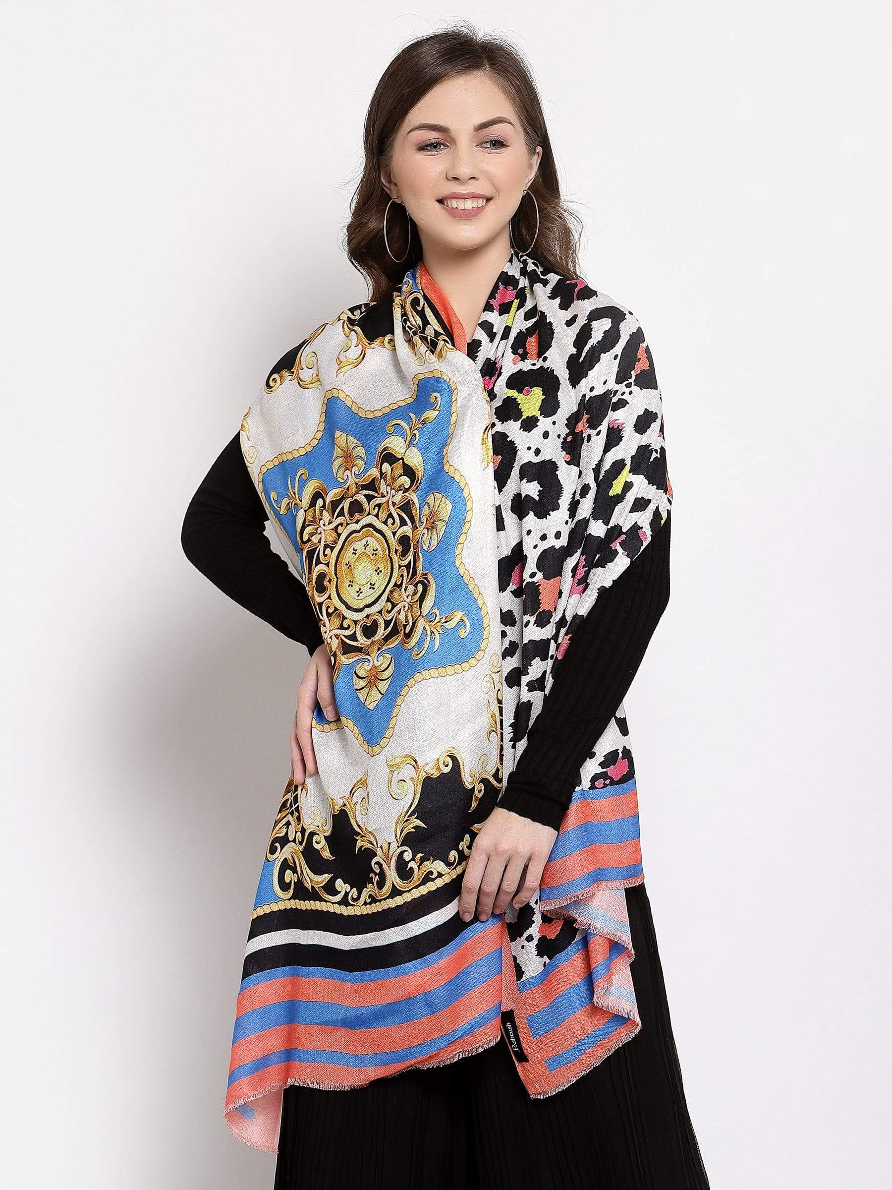 Pashtush India 70x200 Pashtush Womens Extra Soft, Printed Bamboo Scarf