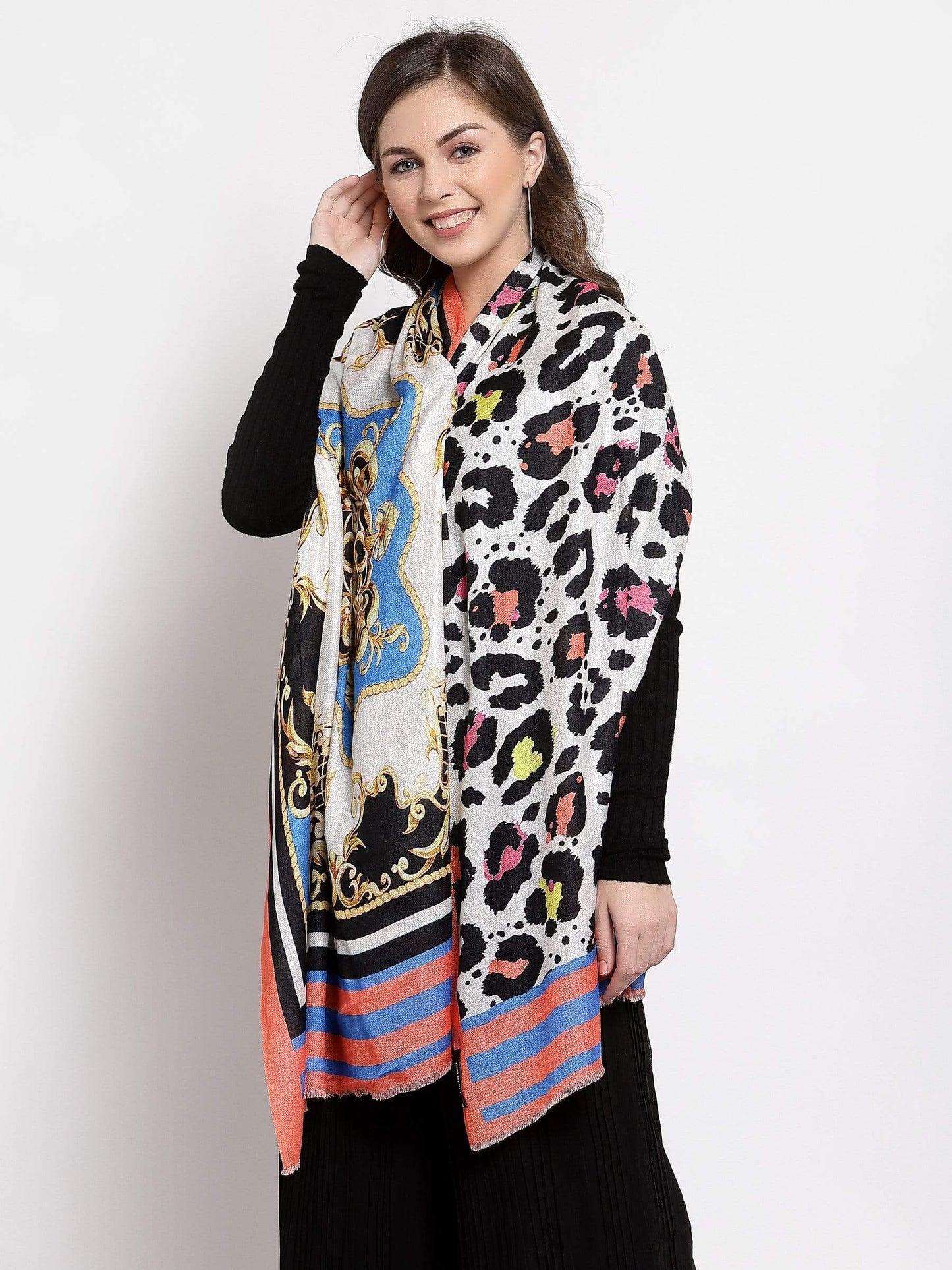 Pashtush India 70x200 Pashtush Womens Extra Soft, Printed Bamboo Scarf