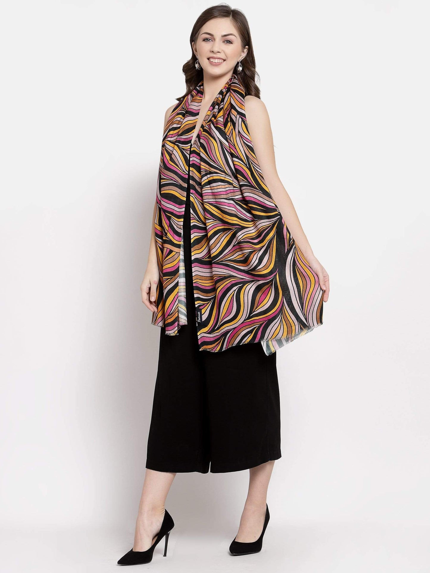 Pashtush India 100x200 Pashtush Womens Extra Soft, Printed Bamboo Scarf