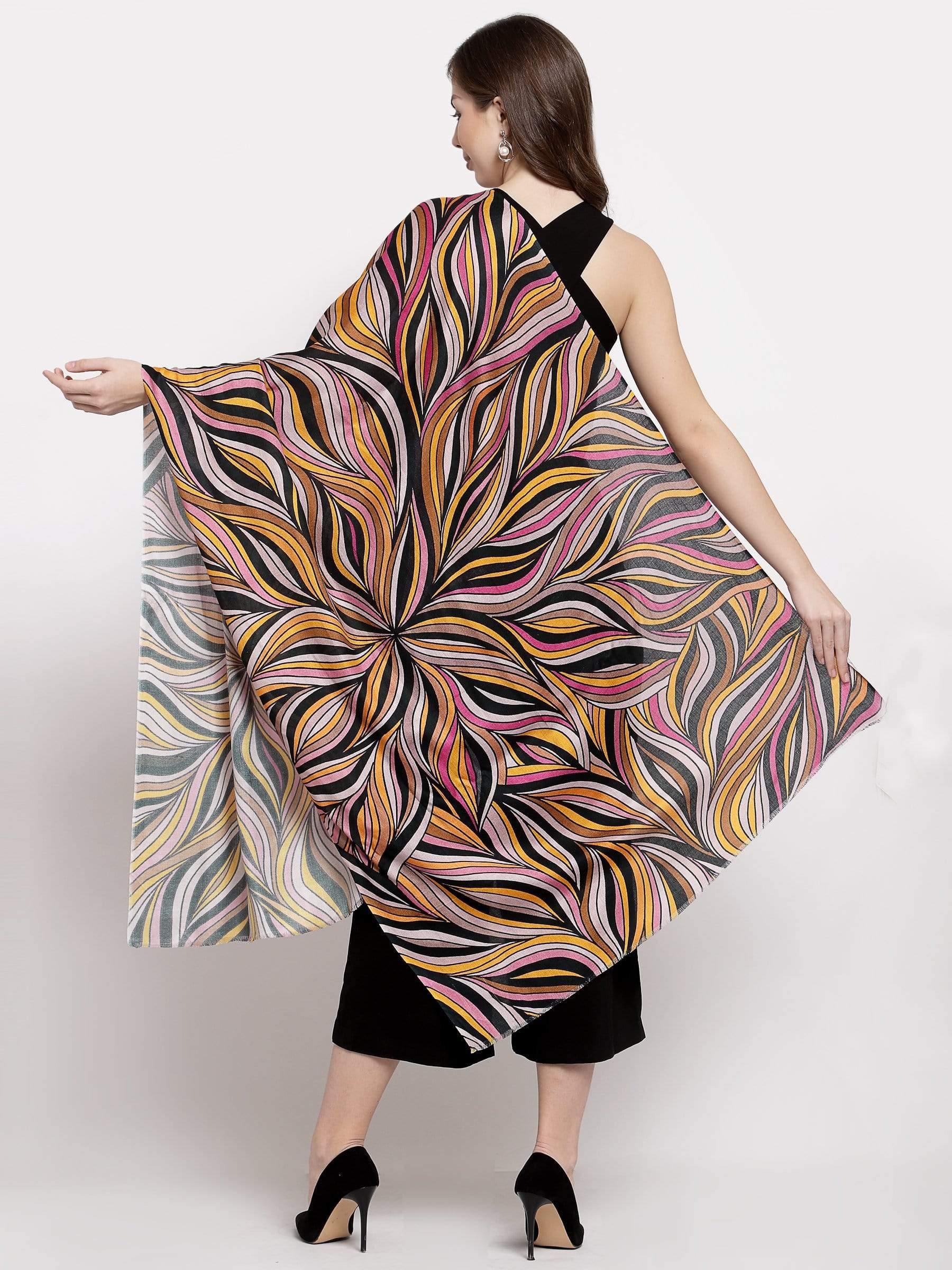 Pashtush India 100x200 Pashtush Womens Extra Soft, Printed Bamboo Scarf