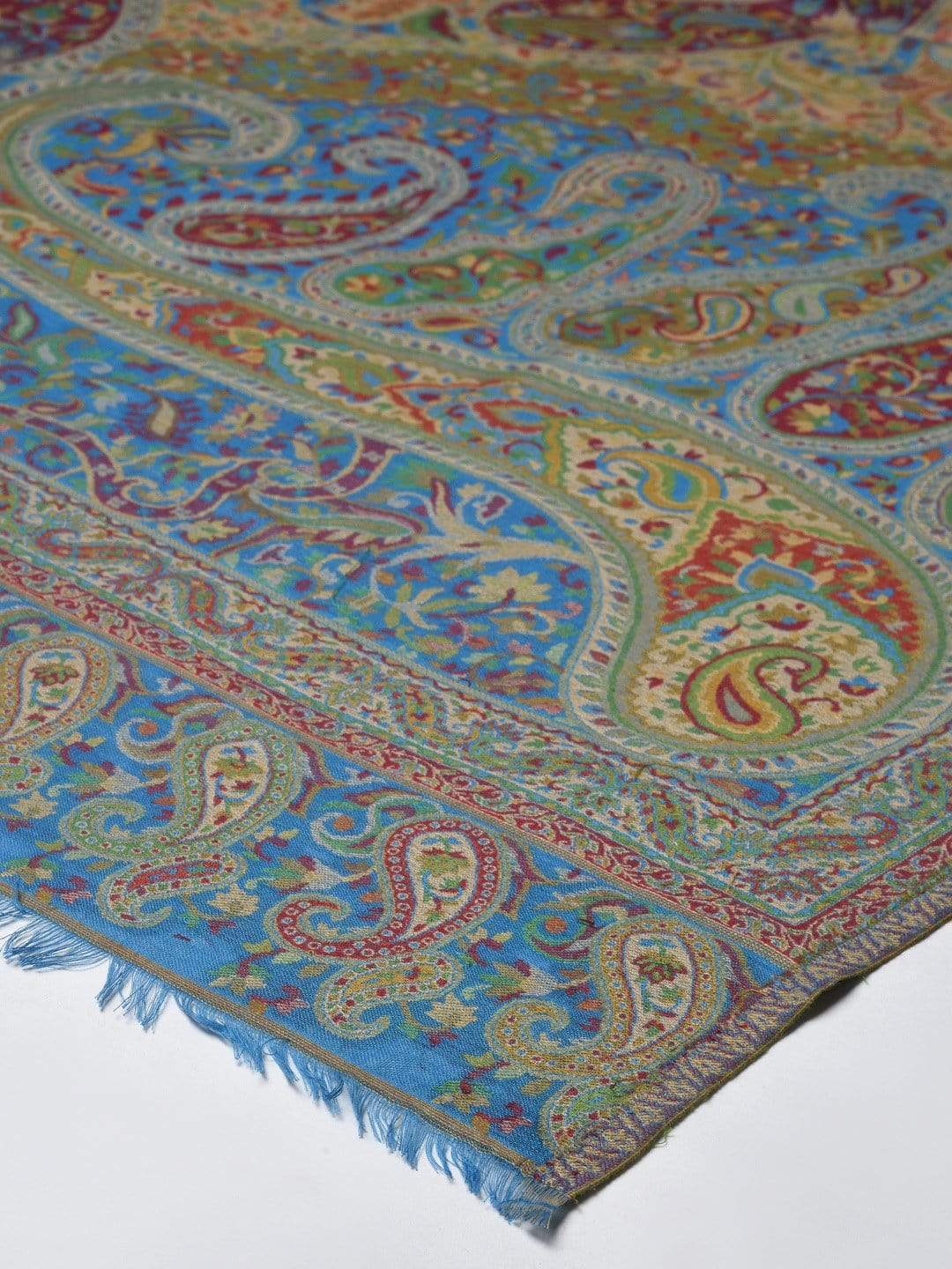 Pashtush India 100x200 Pashtush Womens Faux Pashmina Shawl, Rich Garden Aesthetic, Arabic Blue