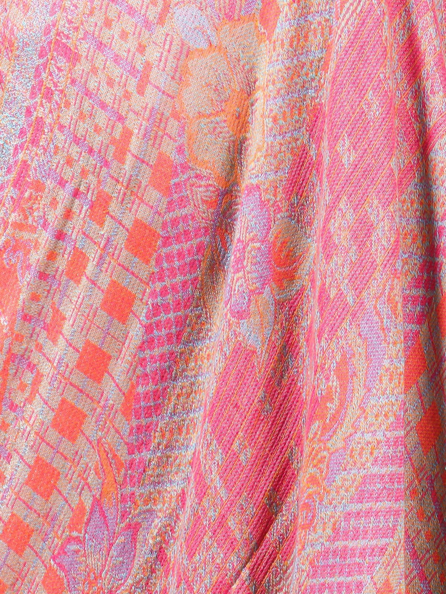 Pashtush Shawl Store Stole Pashtush Womens Fine Bamboo Jacquard Scarf, Reversible, Multicoloured - Baby Pink