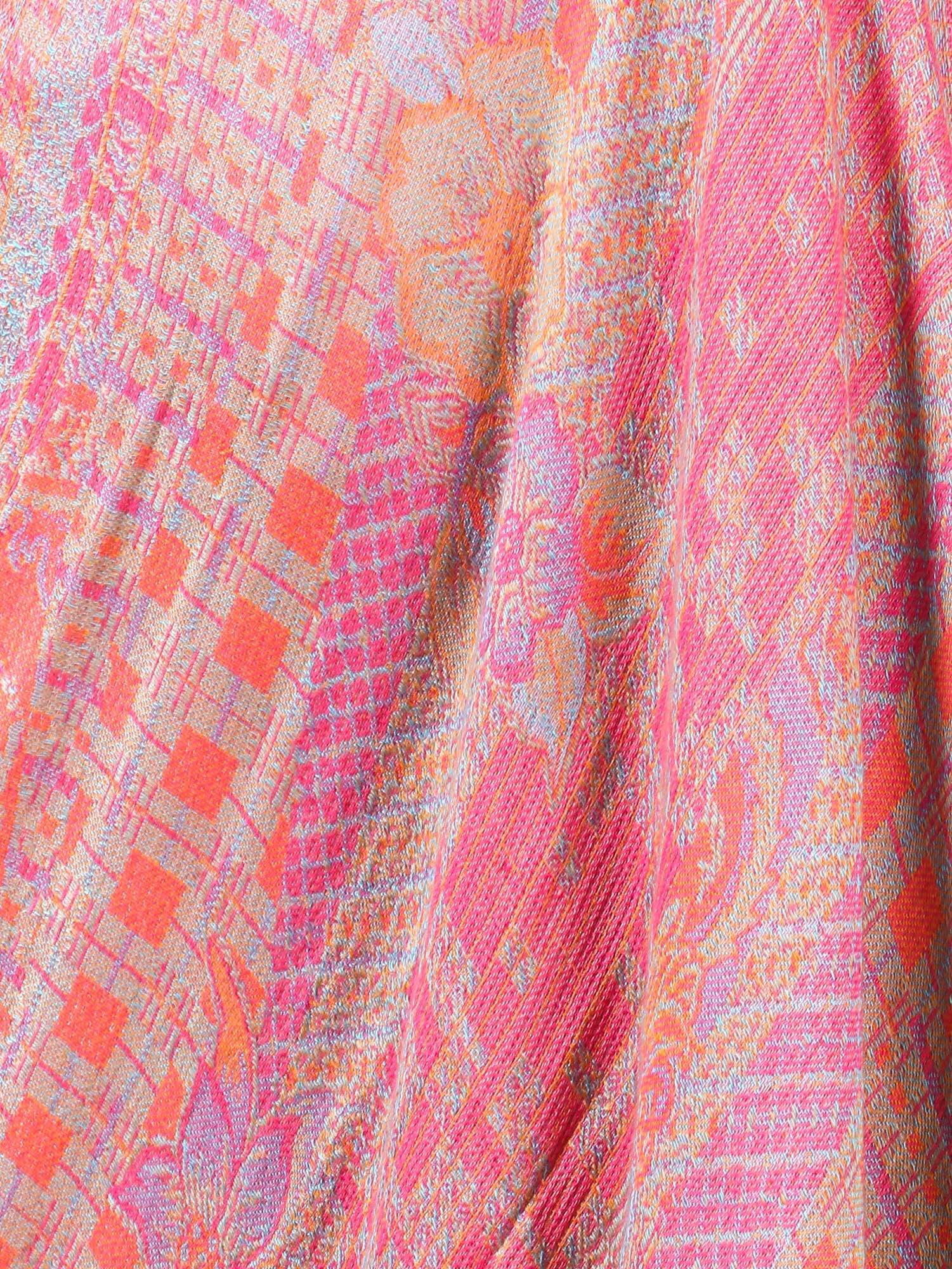 Pashtush Shawl Store Stole Pashtush Womens Fine Bamboo Jacquard Scarf, Reversible, Multicoloured - Baby Pink