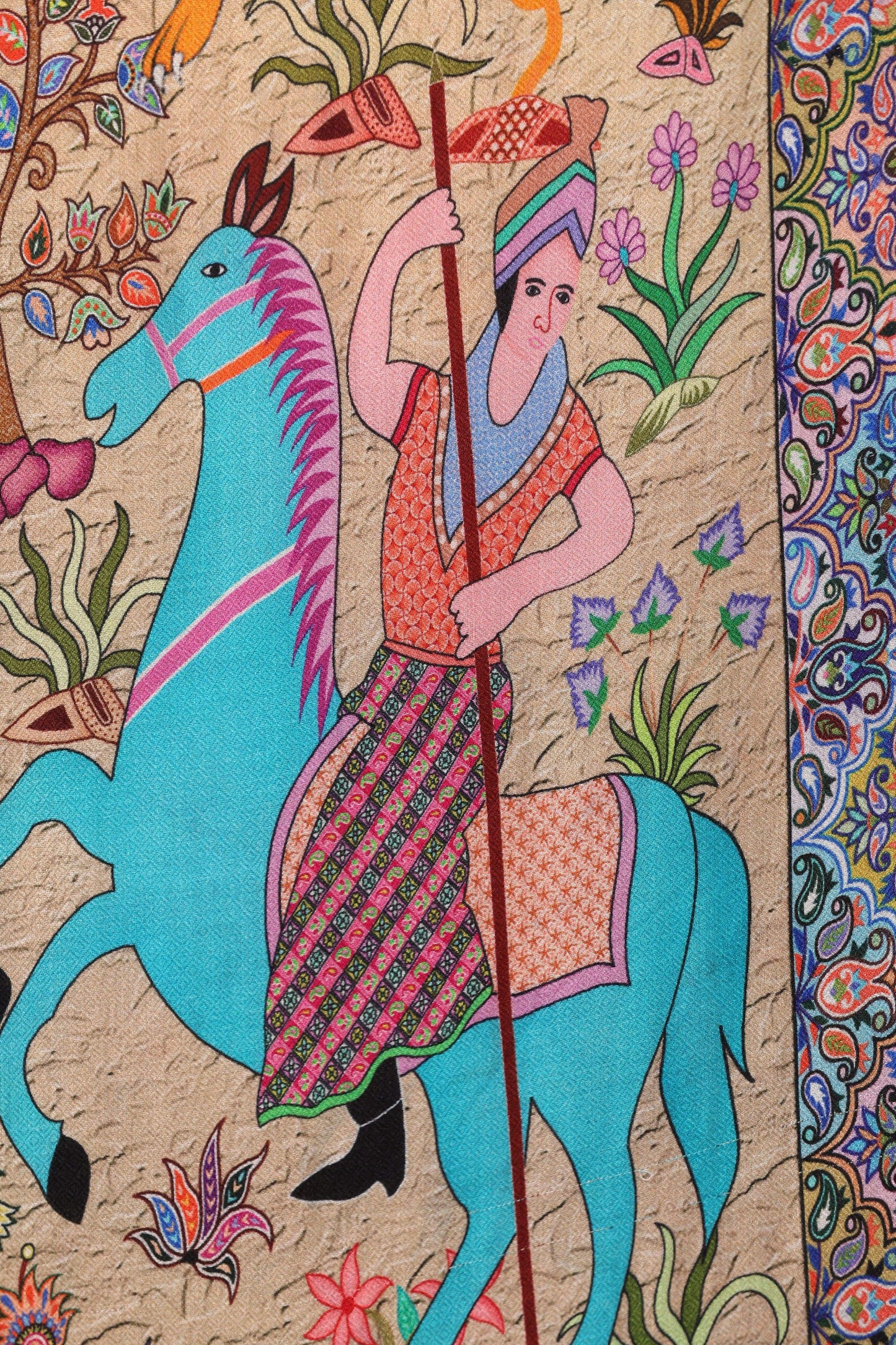 Pashtush India 70x200 Pashtush Womens fine Soft Bamboo Stole, Shikaardar Print Design
