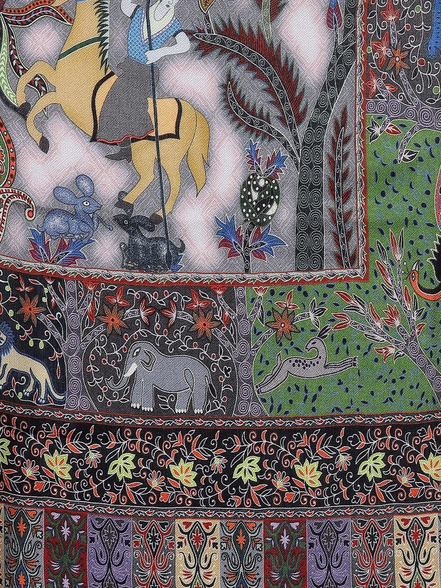 Pashtush India 70x200 Pashtush Womens fine Soft Bamboo Stole, Shikaardar Print Design