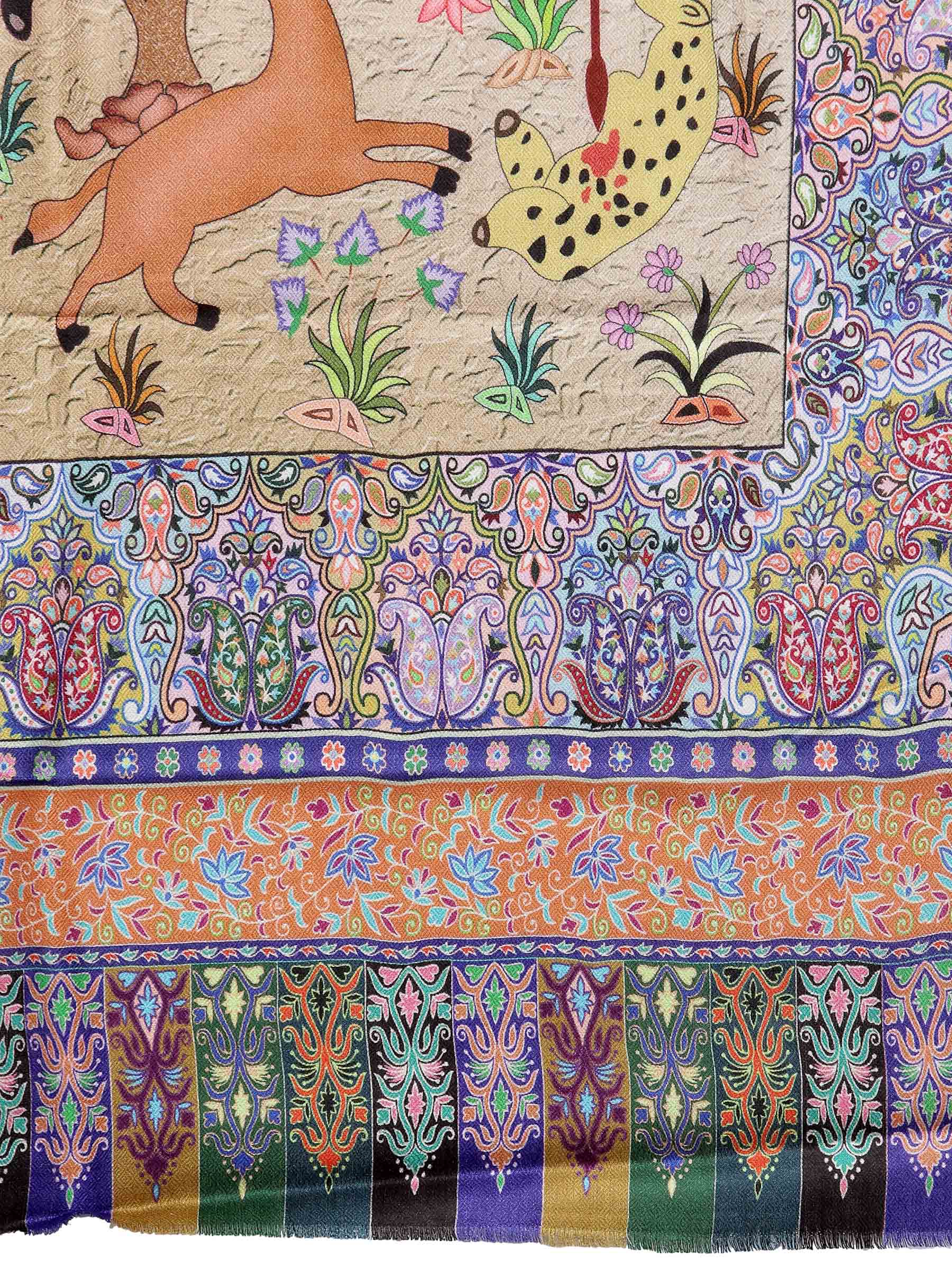 Pashtush India 70x200 Pashtush Womens fine Soft Bamboo Stole, Shikaardar Print Design