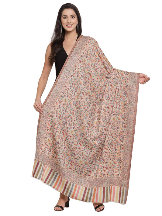 Pashtush India 100x200 Pashtush Womens Fine Wool Ethnic Weave Shawl, Soft and Warm