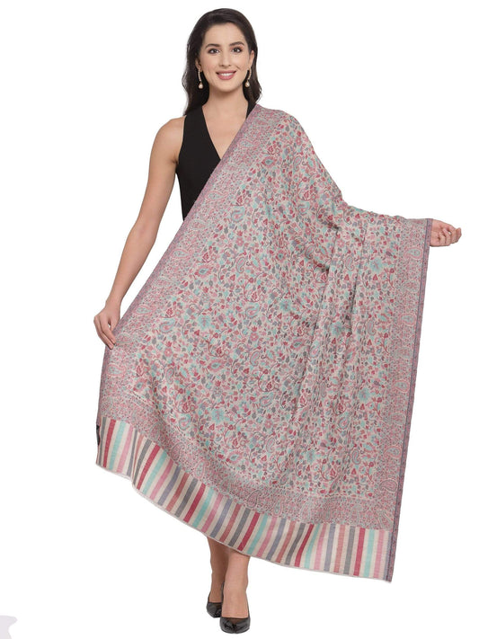 Pashtush India 100x200 Pashtush Womens Fine Wool Ethnic Weave Shawl, Soft and Warm
