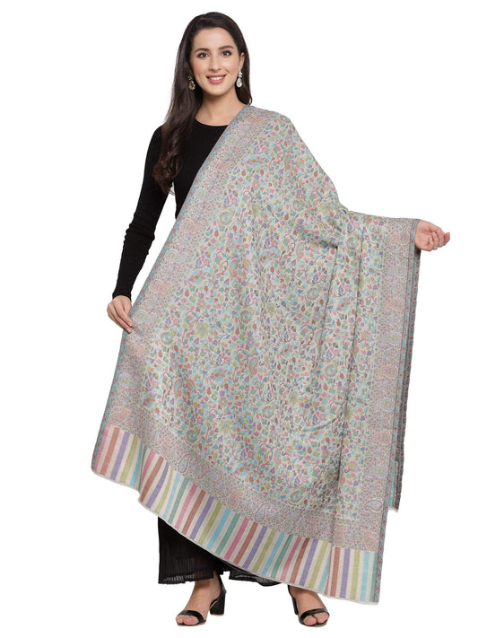 Pashtush India 100x200 Pashtush Womens Fine Wool Ethnic Weave Shawl, Soft and Warm