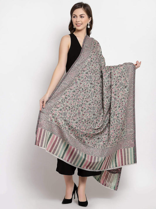 Pashtush India 100x200 Pashtush Womens Fine Wool Kaani Weave Shawl, Soft and Warm, Beige