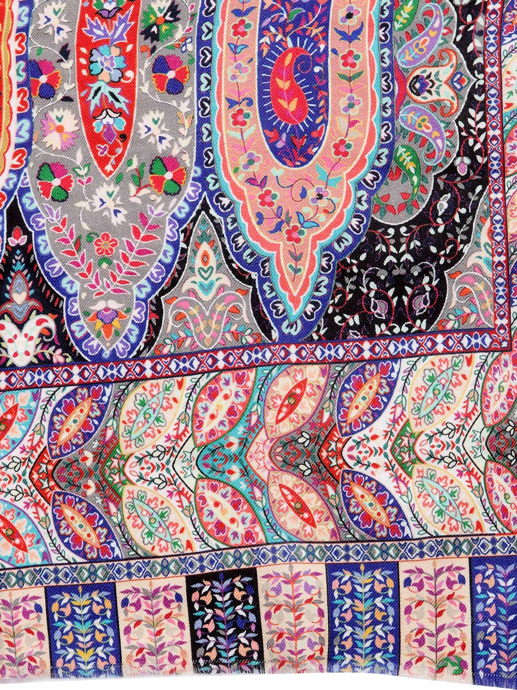 Pashtush India 100x200 Pashtush Womens Fine Wool Kalamkari Printed Shawl, Soft and warm
