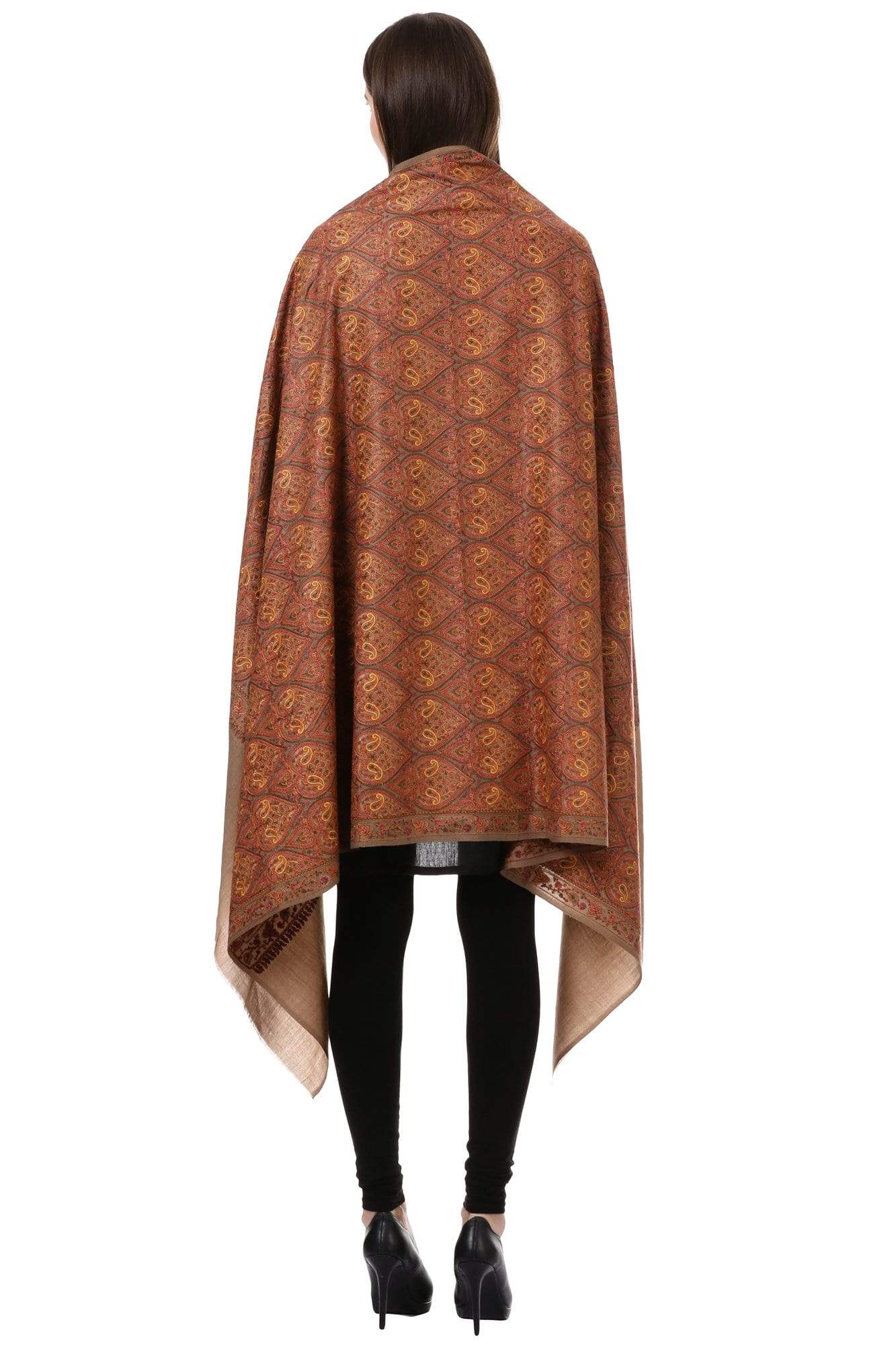 Pashtush India Shawl Pashtush Fine Wool , kashmiri Sozni embroidery shawl