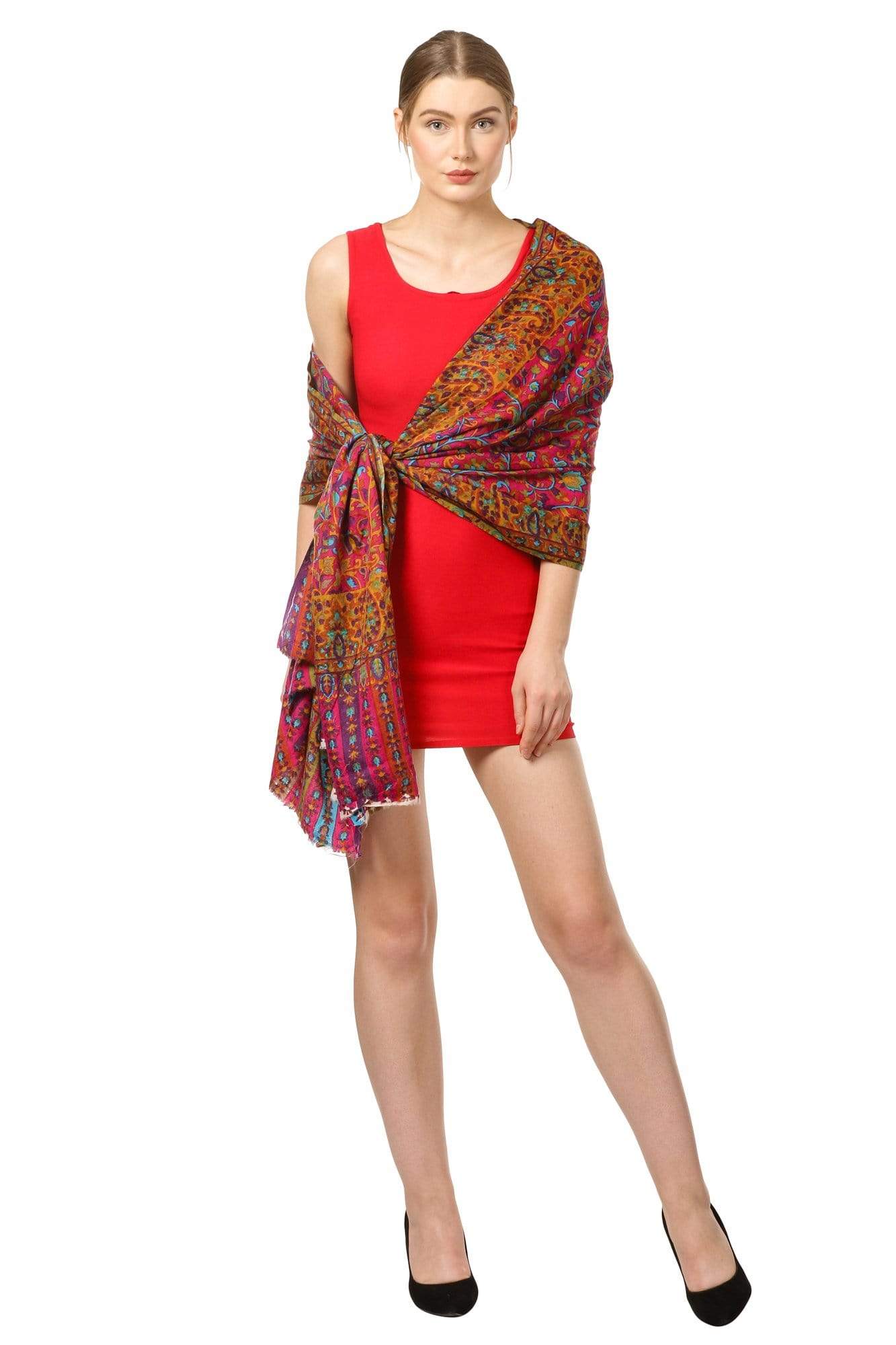 Pashtush India Shawl Pashtush Womens Fine Wool Pashmina Blended Printed Stole Scarf