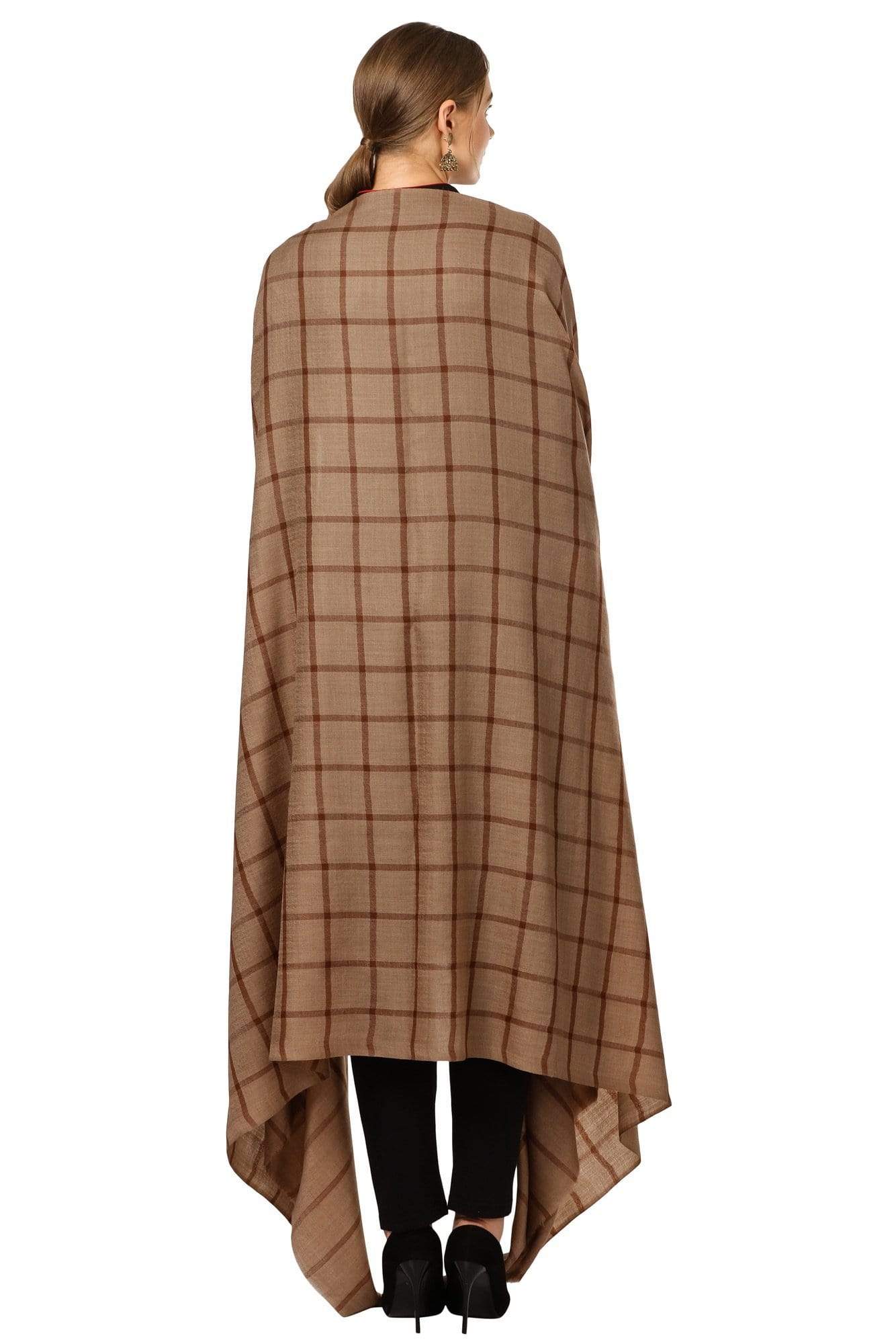Pashtush Store Shawl Pashtush Womens Fine Wool pashmina handfeel Blended Check Shawl