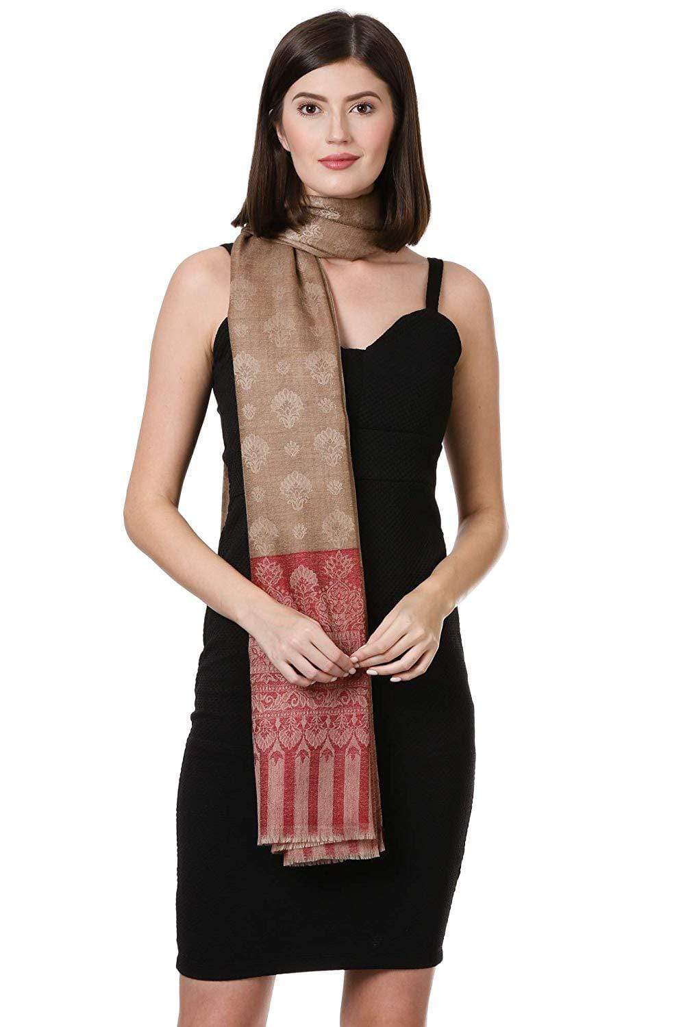 Pashtush Shawl Store Shawl Pashtush Womens Fine Wool Shawl, Almond