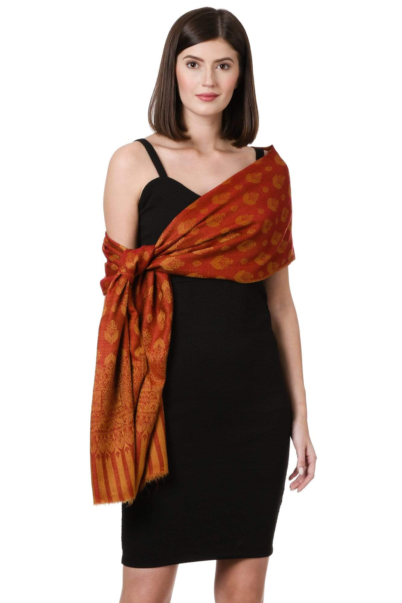 Pashtush India 100x200 Pashtush Womens Fine Wool Shawl, Apricot