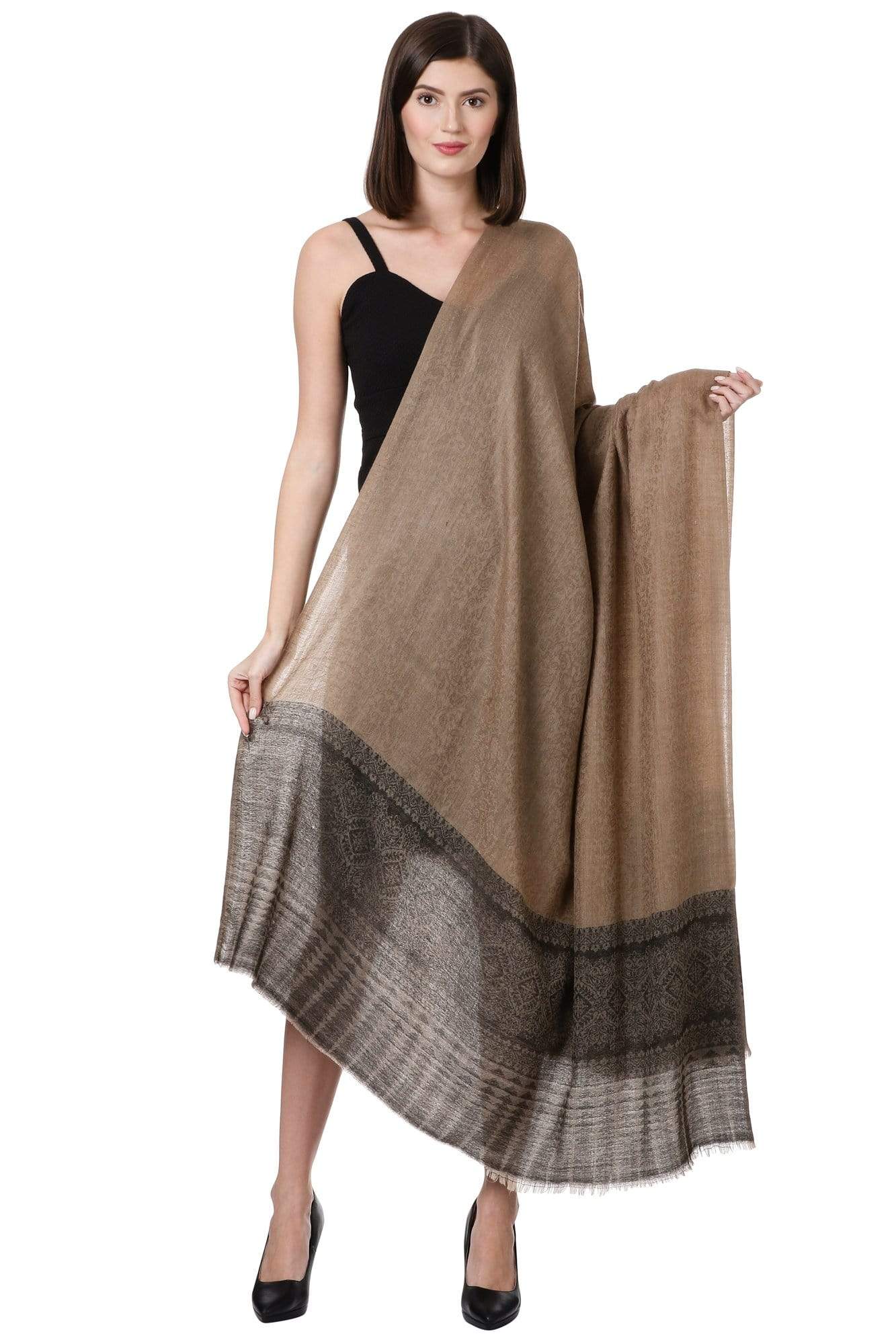 Pashtush Shawl Store Shawl Pashtush Womens Fine Wool Shawl, Brunette