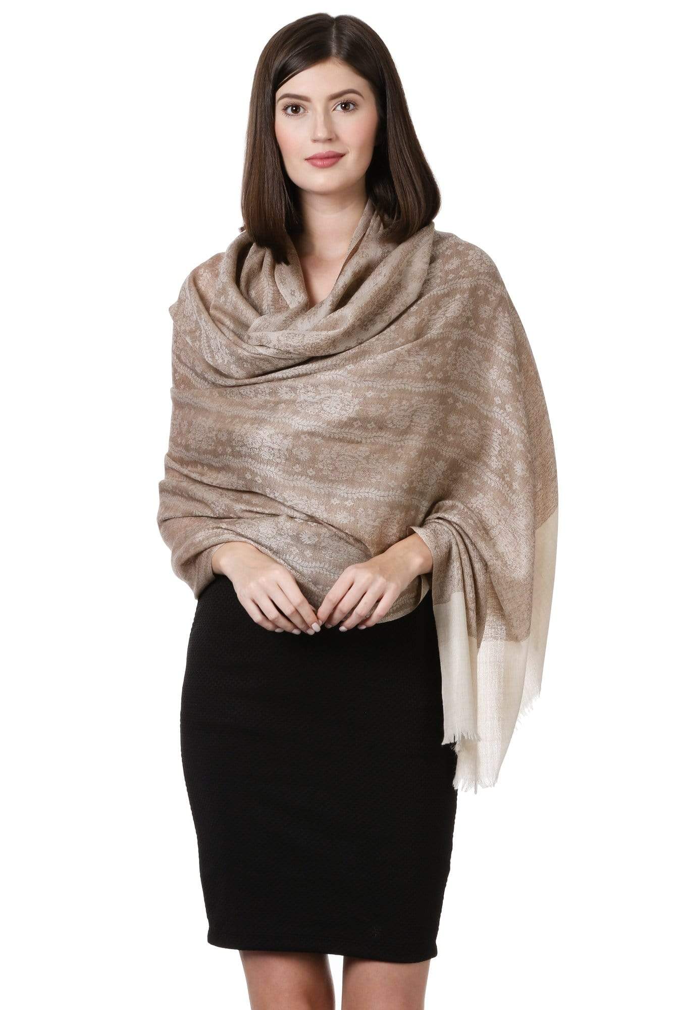 Pashtush Shawl Store Shawl Pashtush Womens Fine Wool Shawl, Cedar