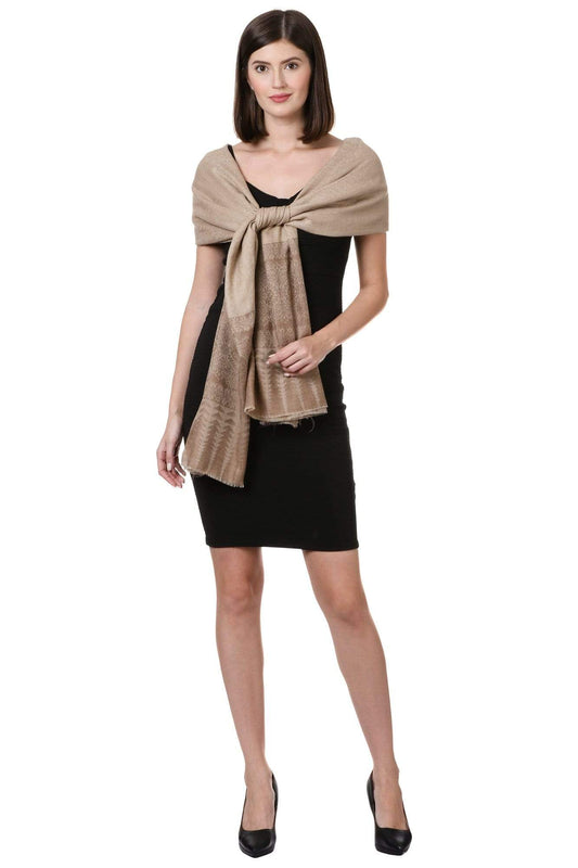 Pashtush Shawl Store Shawl Pashtush Womens Fine Wool Shawl, Cinnamon
