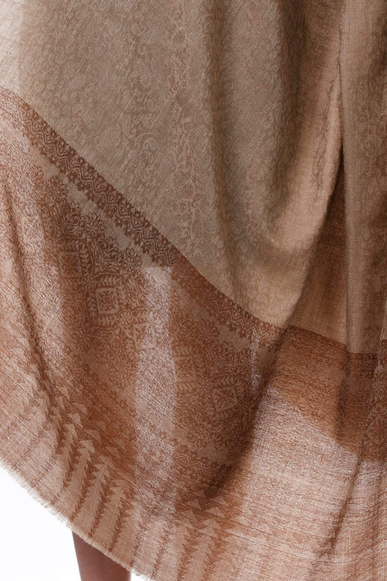 Pashtush Shawl Store Shawl Pashtush Womens Fine Wool Shawl, Coffee