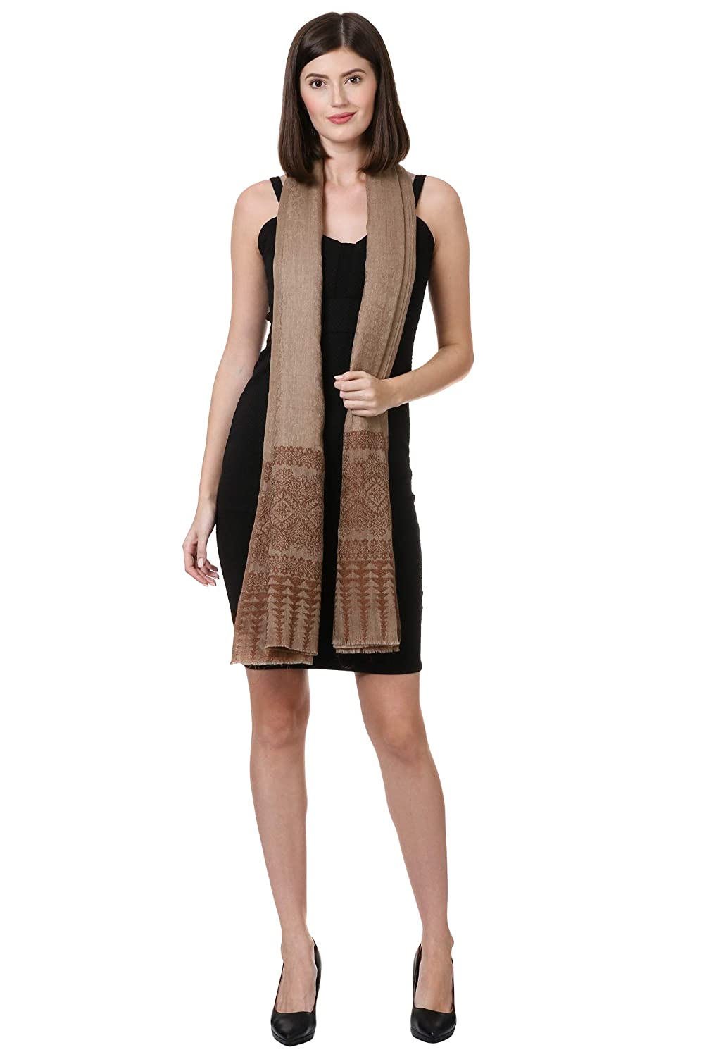 Pashtush Shawl Store Shawl Pashtush Womens Fine Wool Shawl, Coffee