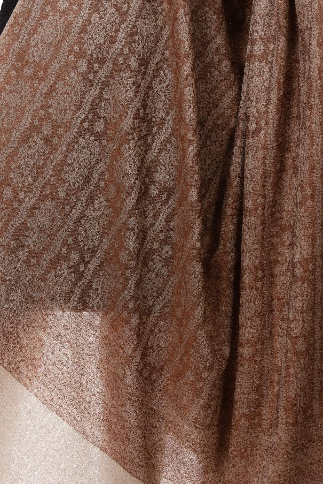 Pashtush India 100x200 Pashtush Womens Fine Wool Shawl, Espresso