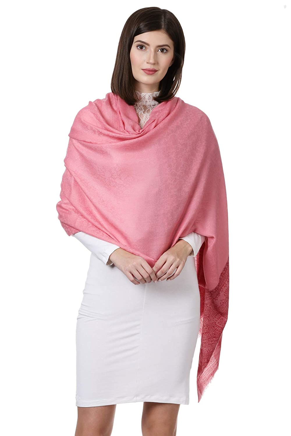 Pashtush Shawl Store Shawl Pashtush Womens Fine Wool Shawl, Flamingo Romance
