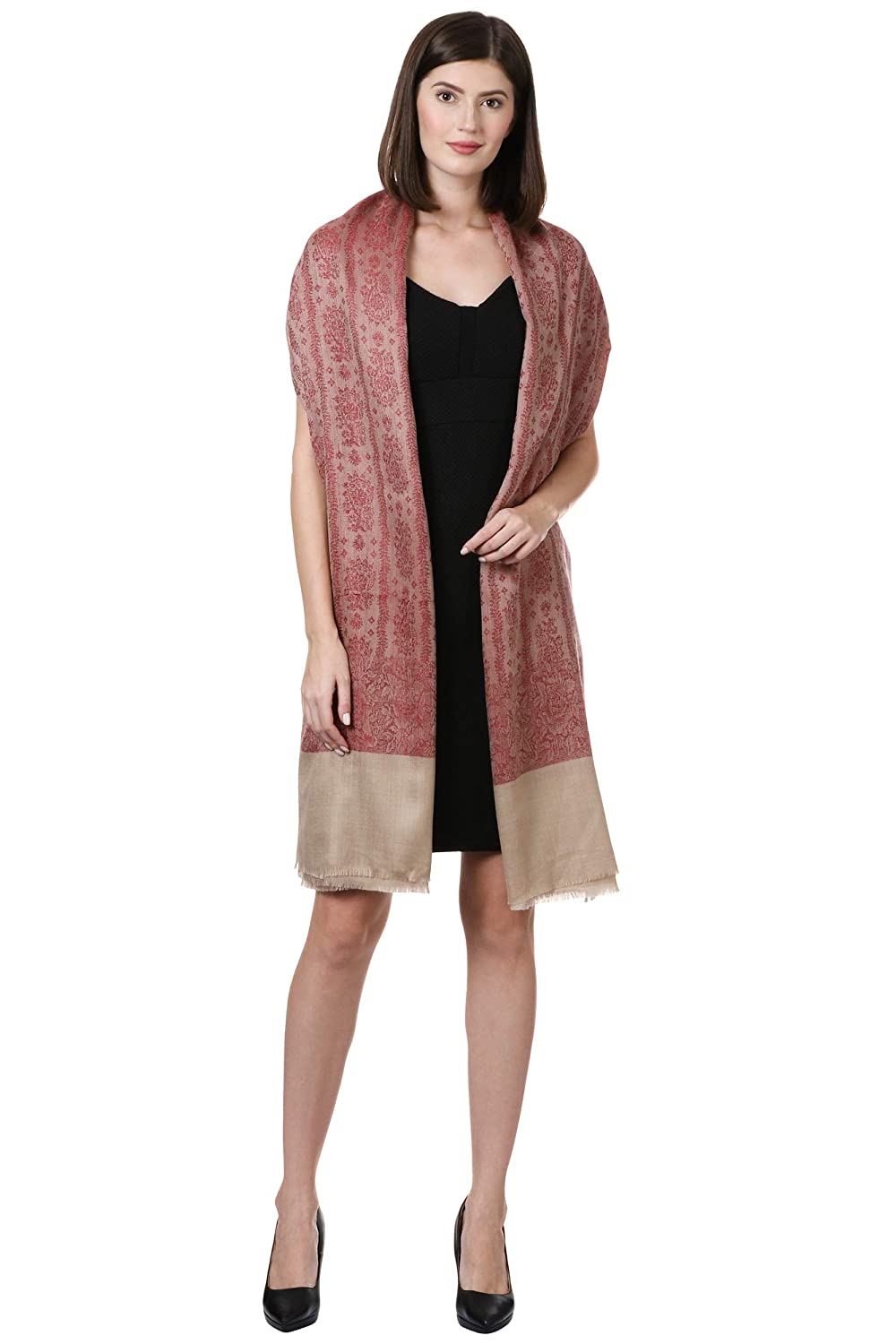 Pashtush Shawl Store Shawl Pashtush Womens Fine Wool Shawl, Merlot