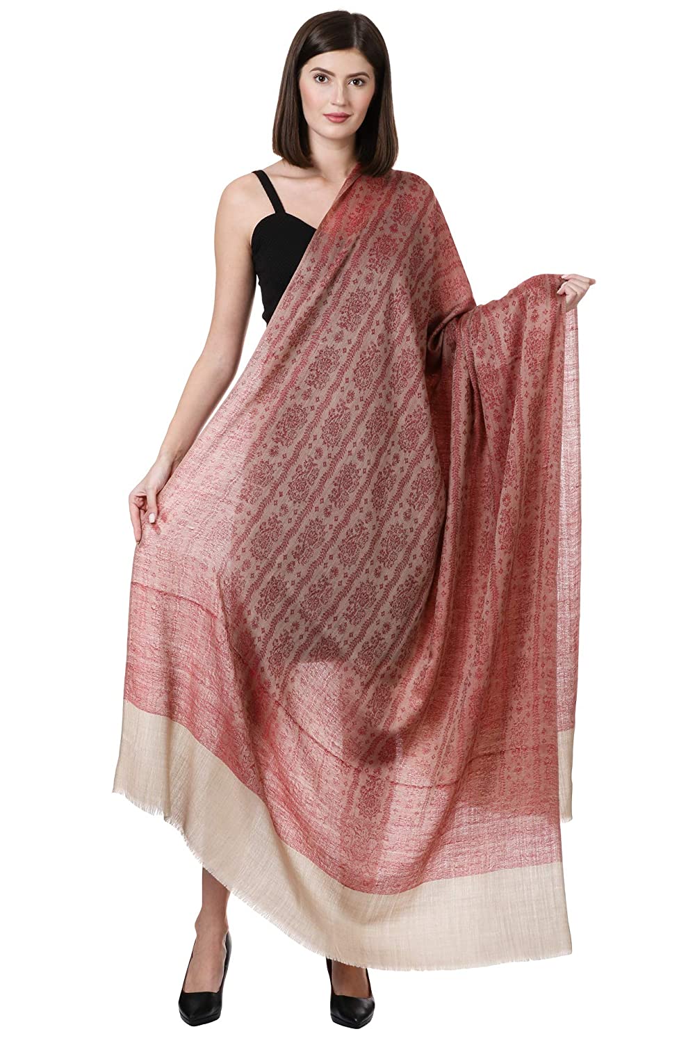 Pashtush Shawl Store Shawl Pashtush Womens Fine Wool Shawl, Merlot