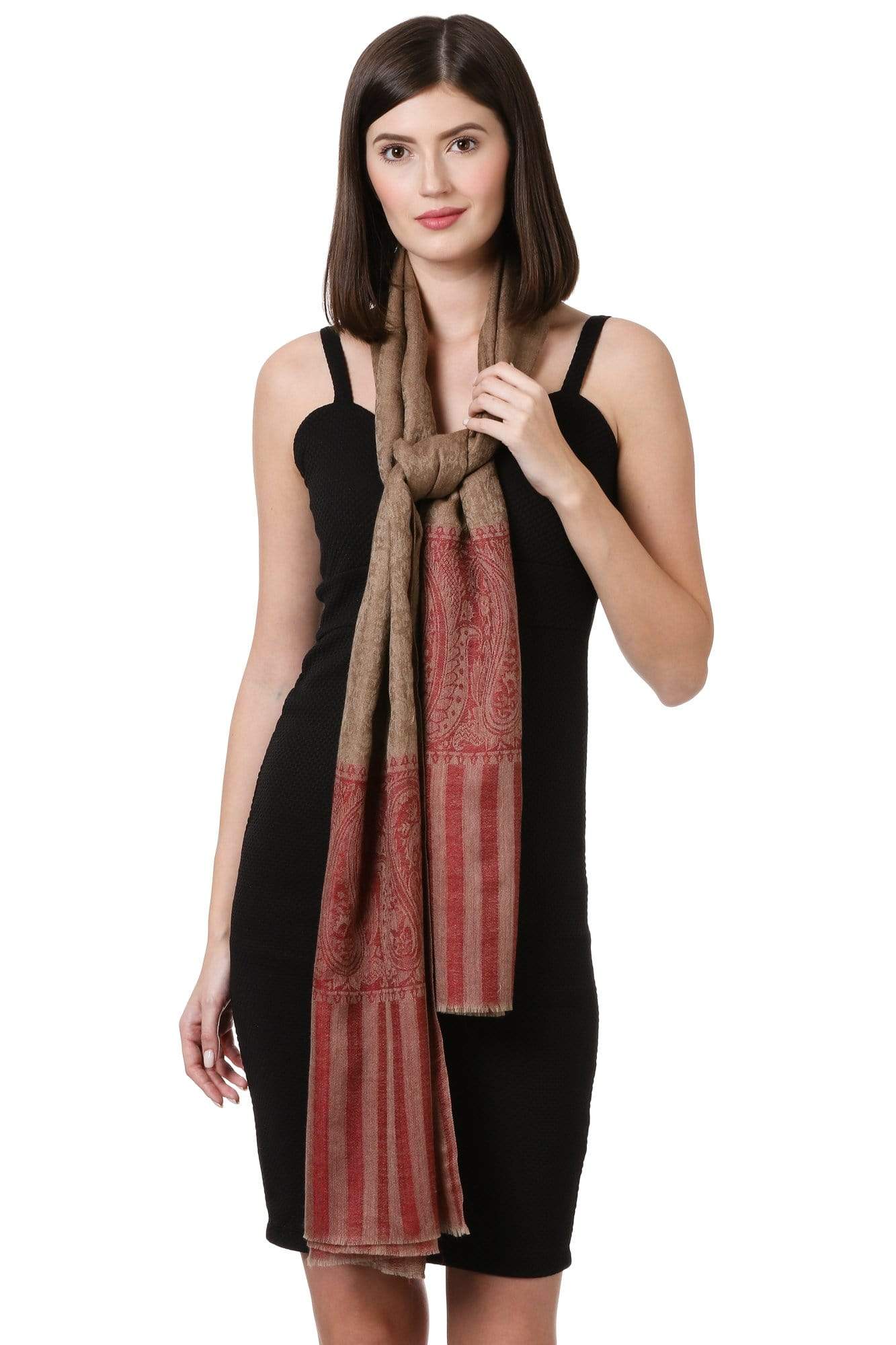 Pashtush Shawl Store Shawl Pashtush Womens Fine Wool Shawl, Oyster