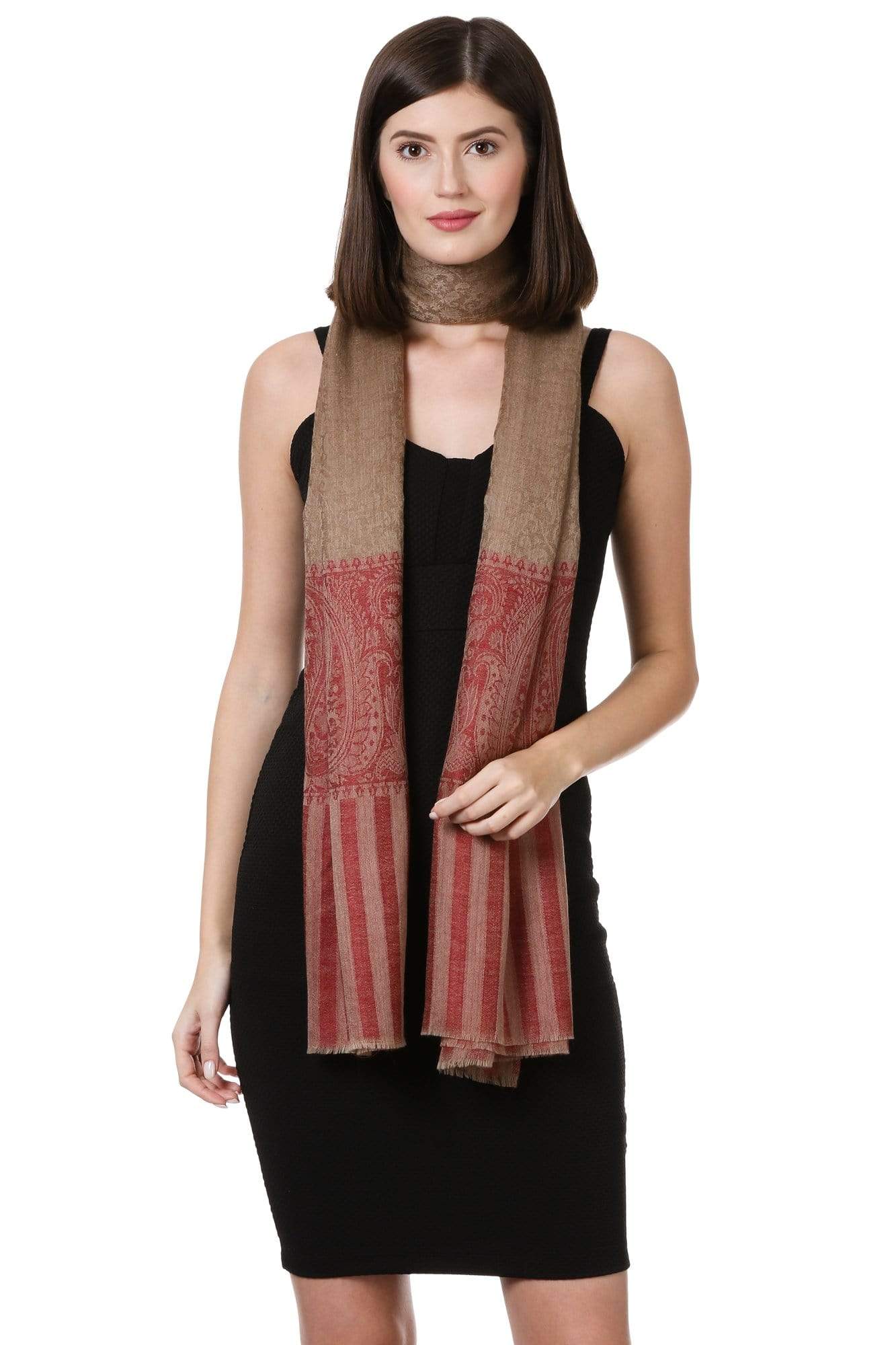 Pashtush Shawl Store Shawl Pashtush Womens Fine Wool Shawl, Oyster