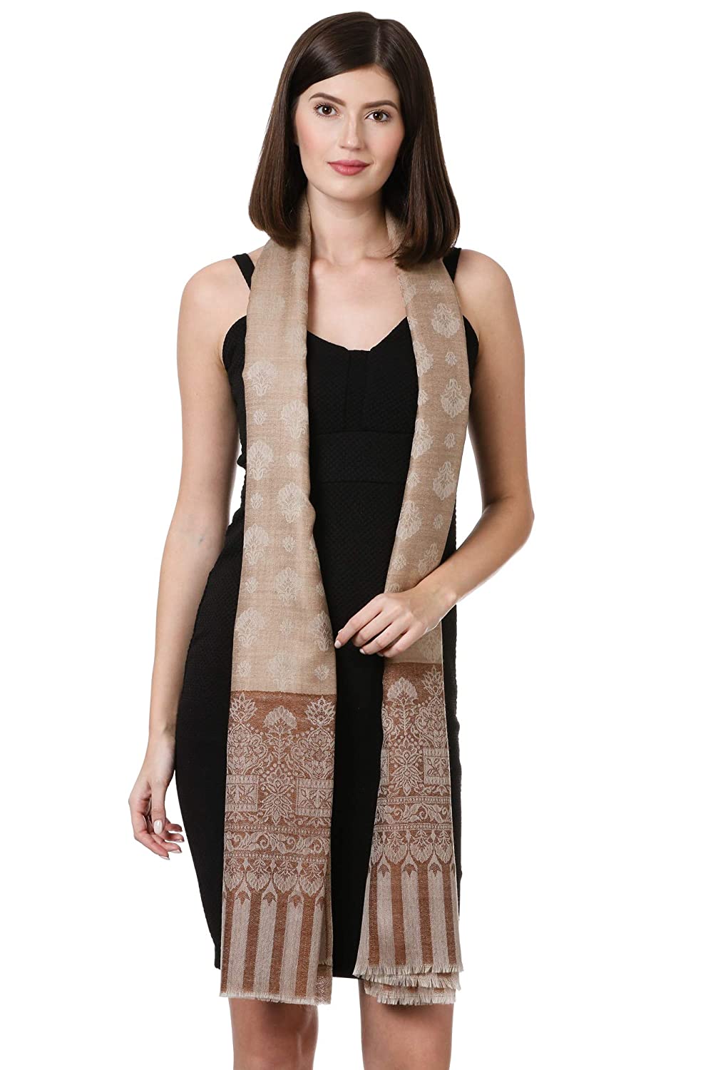 Pashtush India 100x200 Pashtush Womens Fine Wool Shawl, Sahara