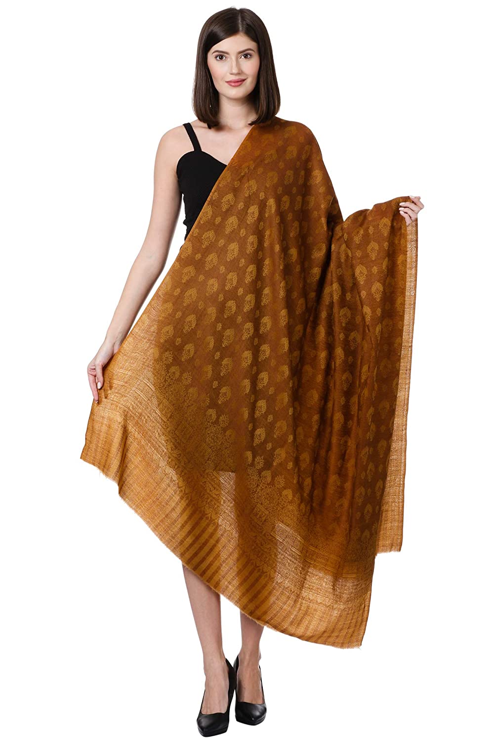 Pashtush Shawl Store Shawl Pashtush Womens Fine Wool Shawl, Tuscan Umber