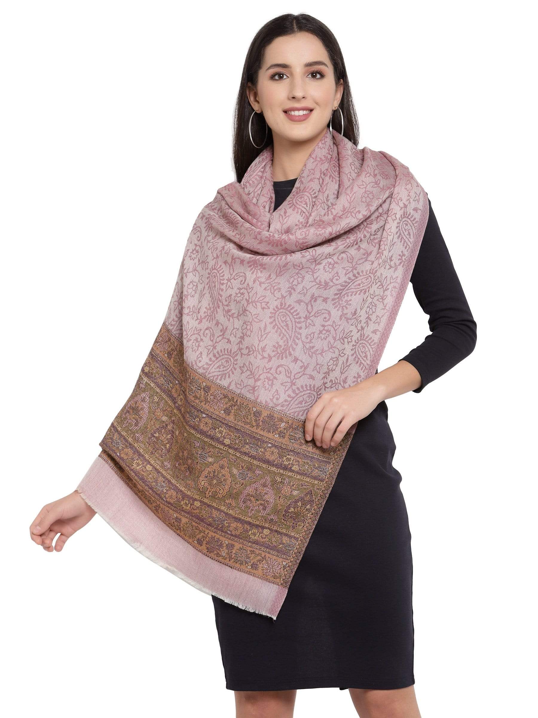Pashtush India 70x200 Pashtush Womens Fine Wool Woven Palla Stole