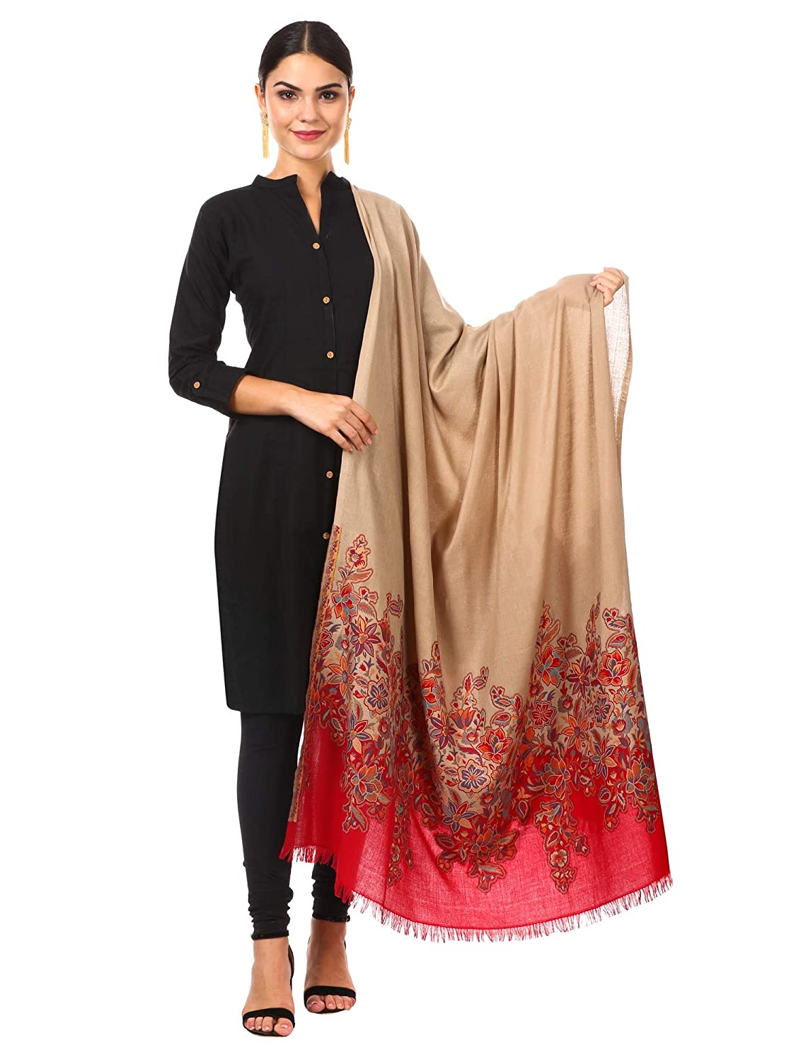 Pashtush Shawl Store Shawl Pashtush womens Floral Jacquard Shawl, Faux Pashmina floral