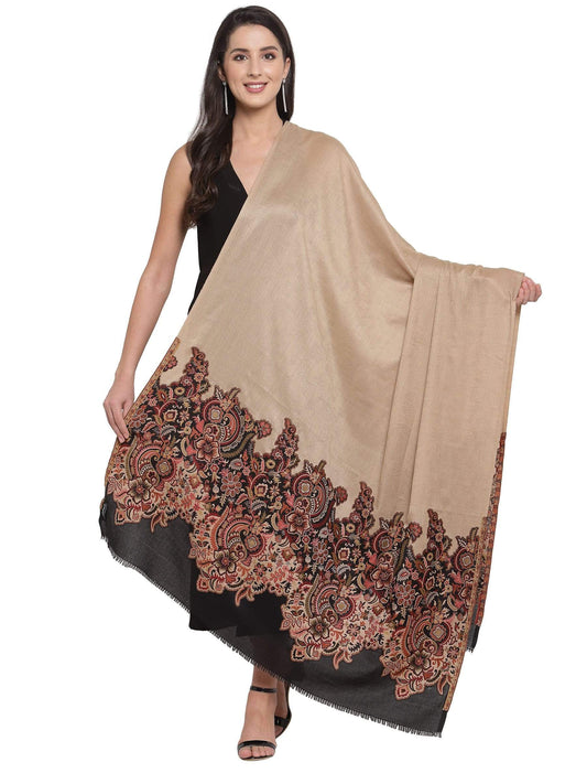 Pashtush India 100x200 Pashtush Womens Floral Jacquard Twin Coloured Shawl