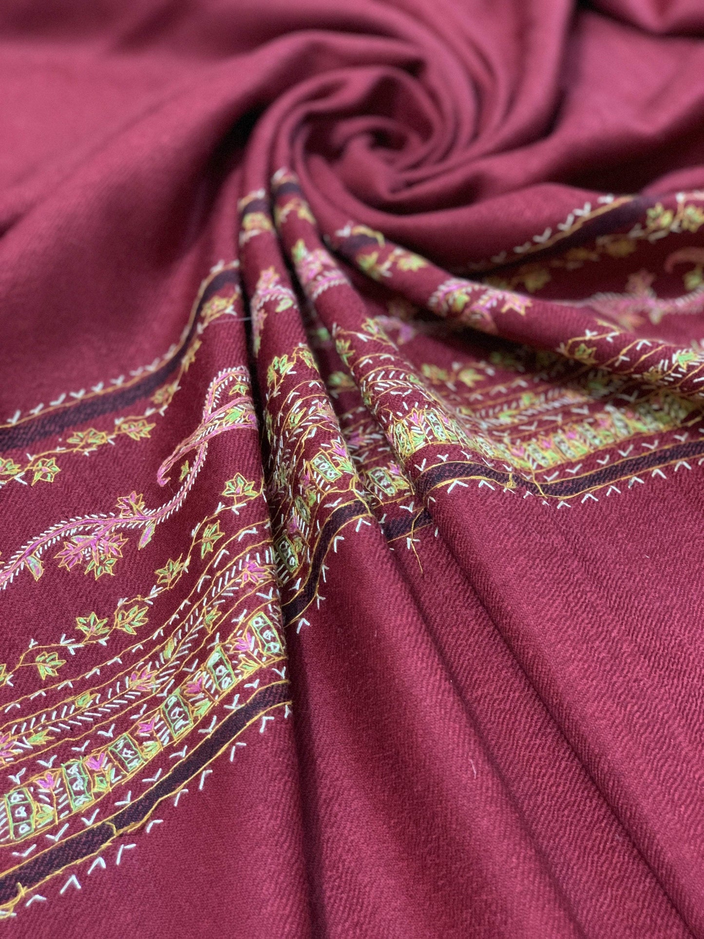 Pashtush India Shawl Pashtush Womens Hand Embroidered Needlework Shawl ( Pure Wool )