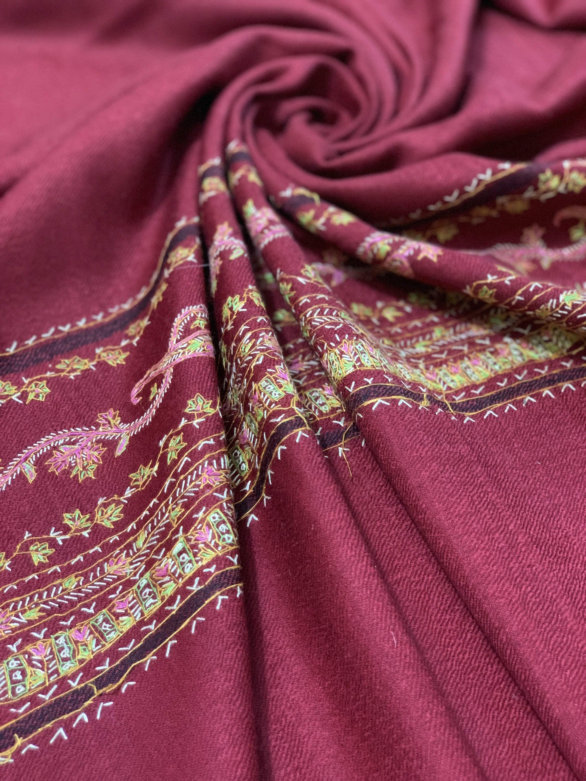 Pashtush India Shawl Pashtush Womens Hand Embroidered Needlework Shawl ( Pure Wool )